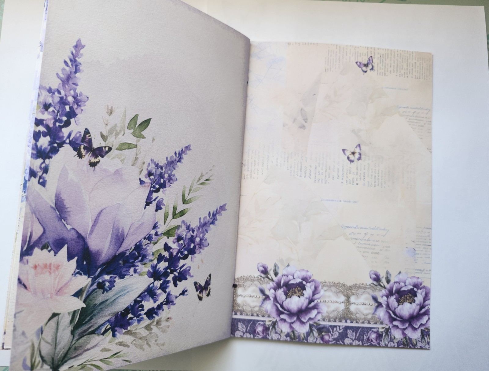 Junk Journal Blank Booklet «LAVENDER DREAMS» Vintage Purples 40pgs