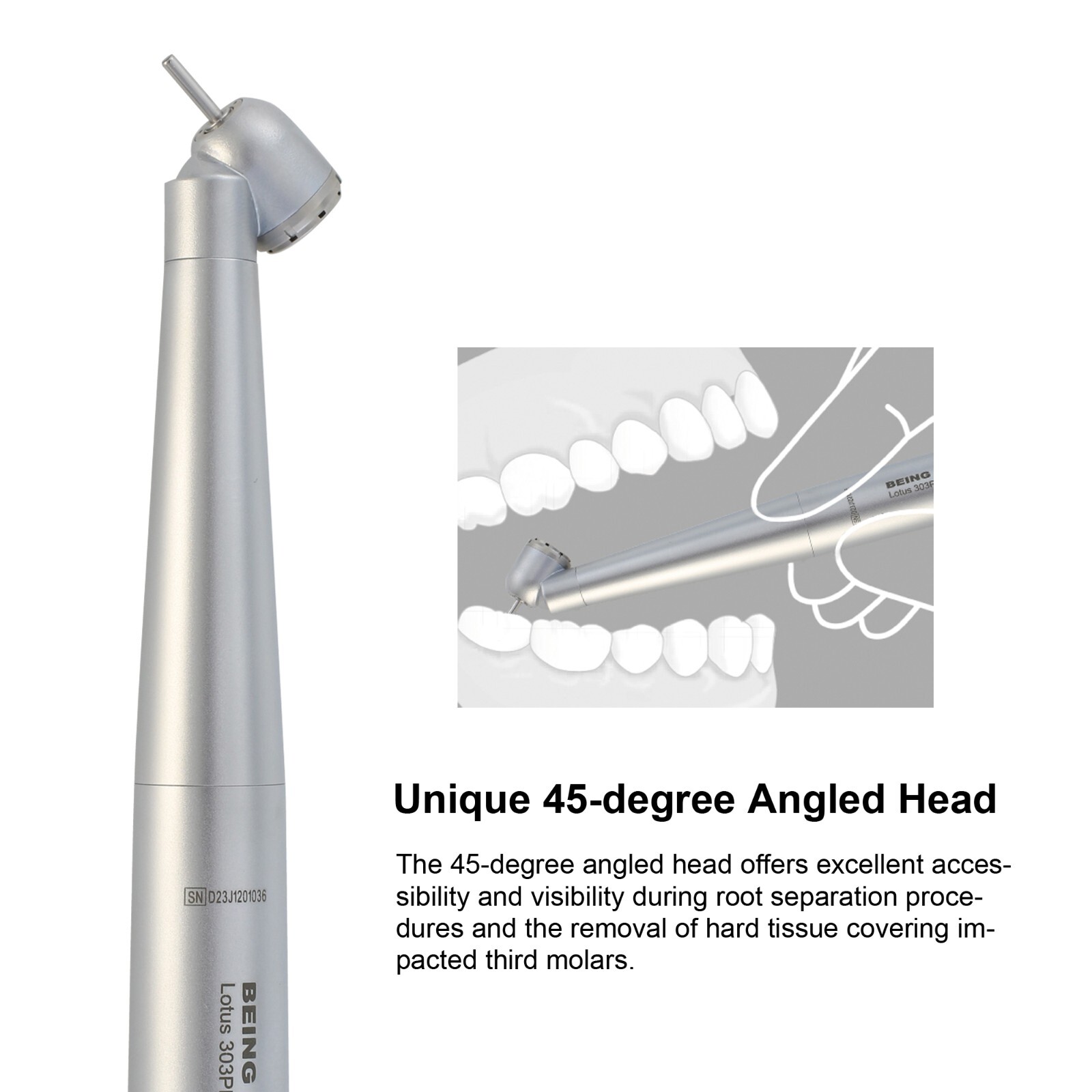 BEING Dental 45° Angle Surgical Handpiece Fiber Optic Kavo Multiflex NSK PTL LED