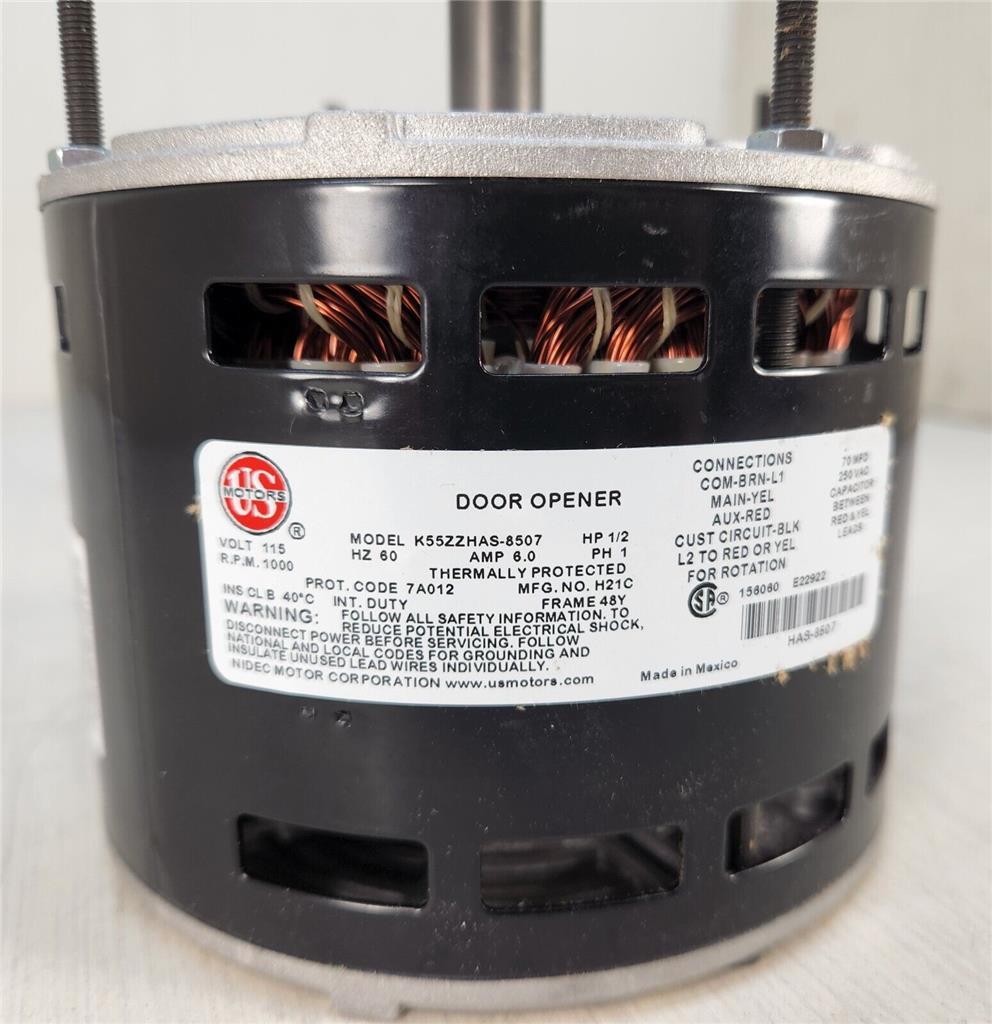 U.S. Motors Furnace Air Blower Motor 1/2 HP 115 Volt 1000 RPM 48Y Frame HVAC