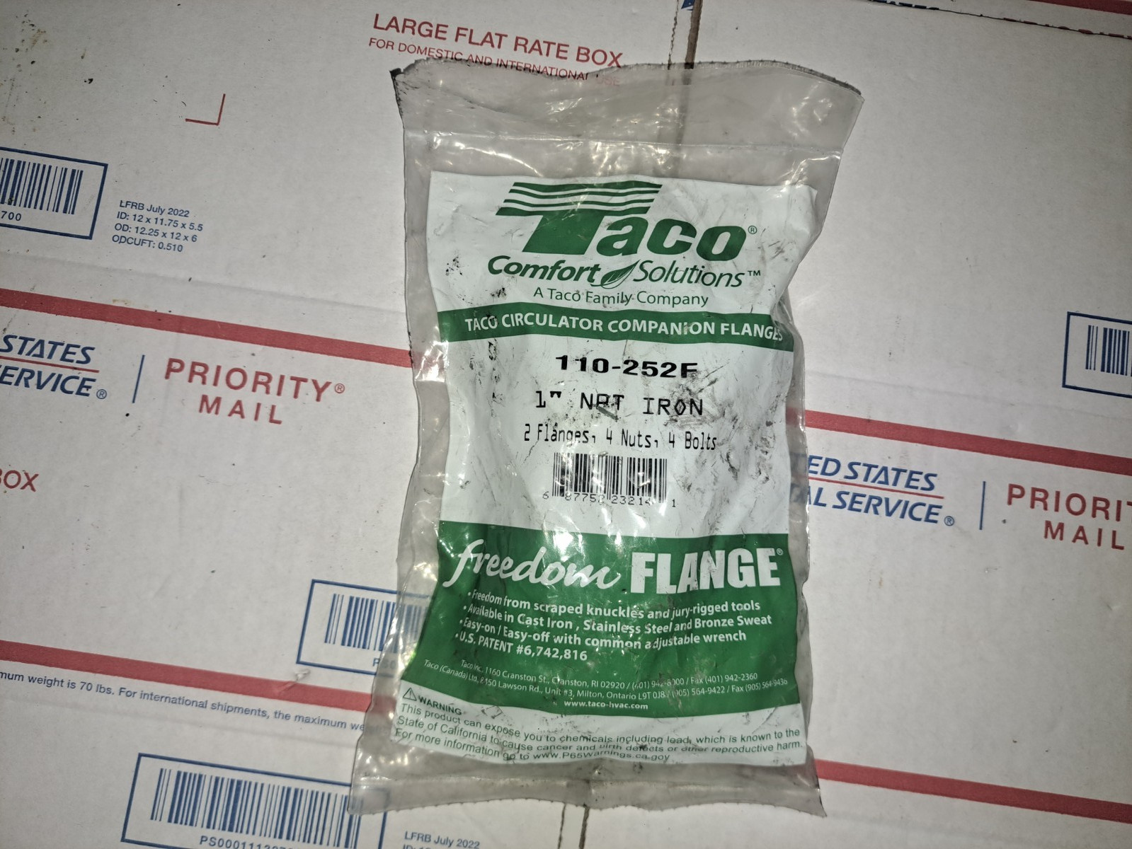 1″ Taco Freedom Flange set 110-252F – Circulator Pump NPT iron 007 f5 f4