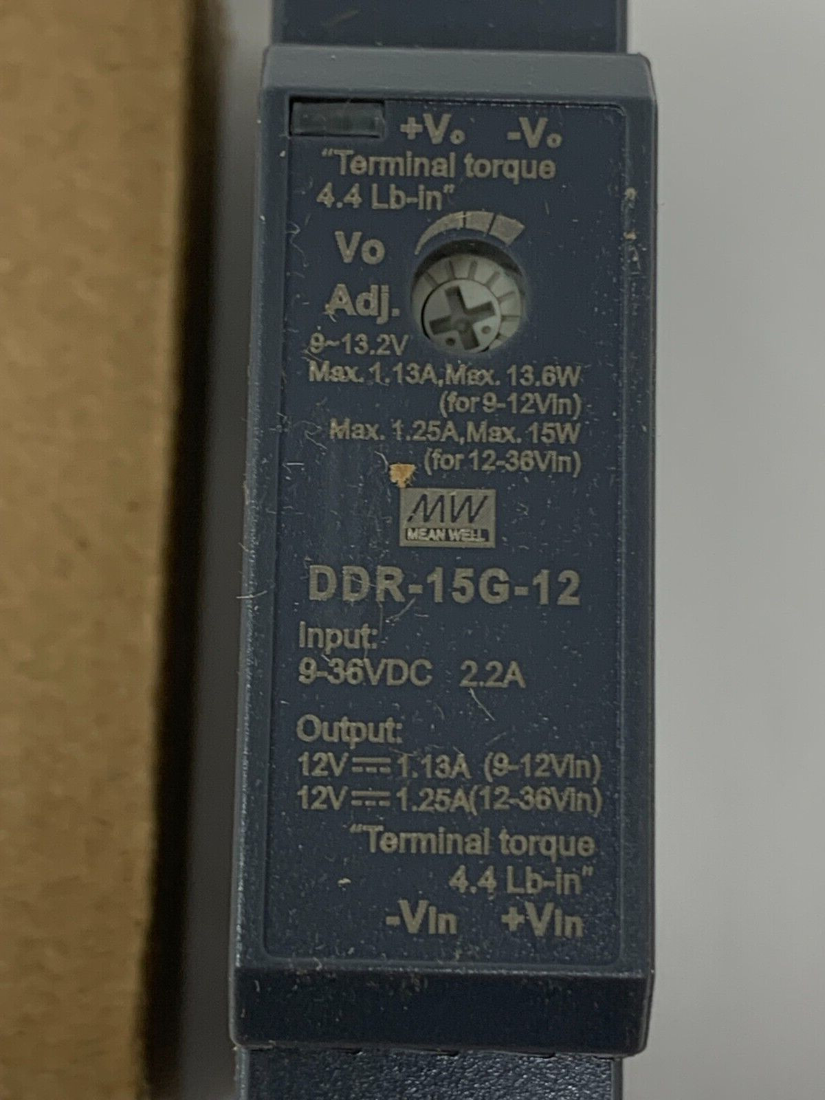 Mean Well DDR-15G-12 Isolated DC/DC Converter DIN Rail 9-36VDC 2.2A Output 12V