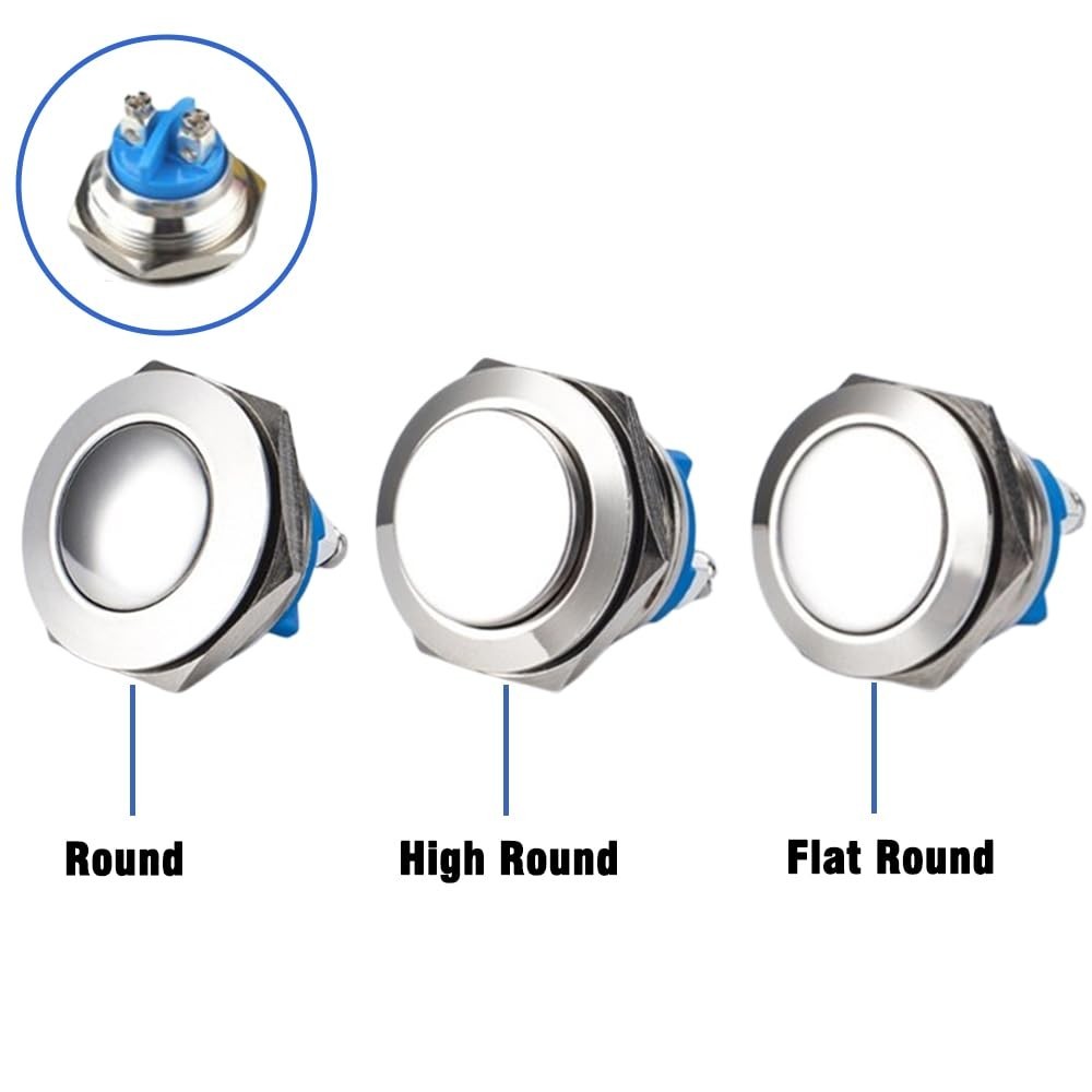 6Pcs Push Button Switch- Metal Waterproof and Rustproof Toggle Switch Self-Re…