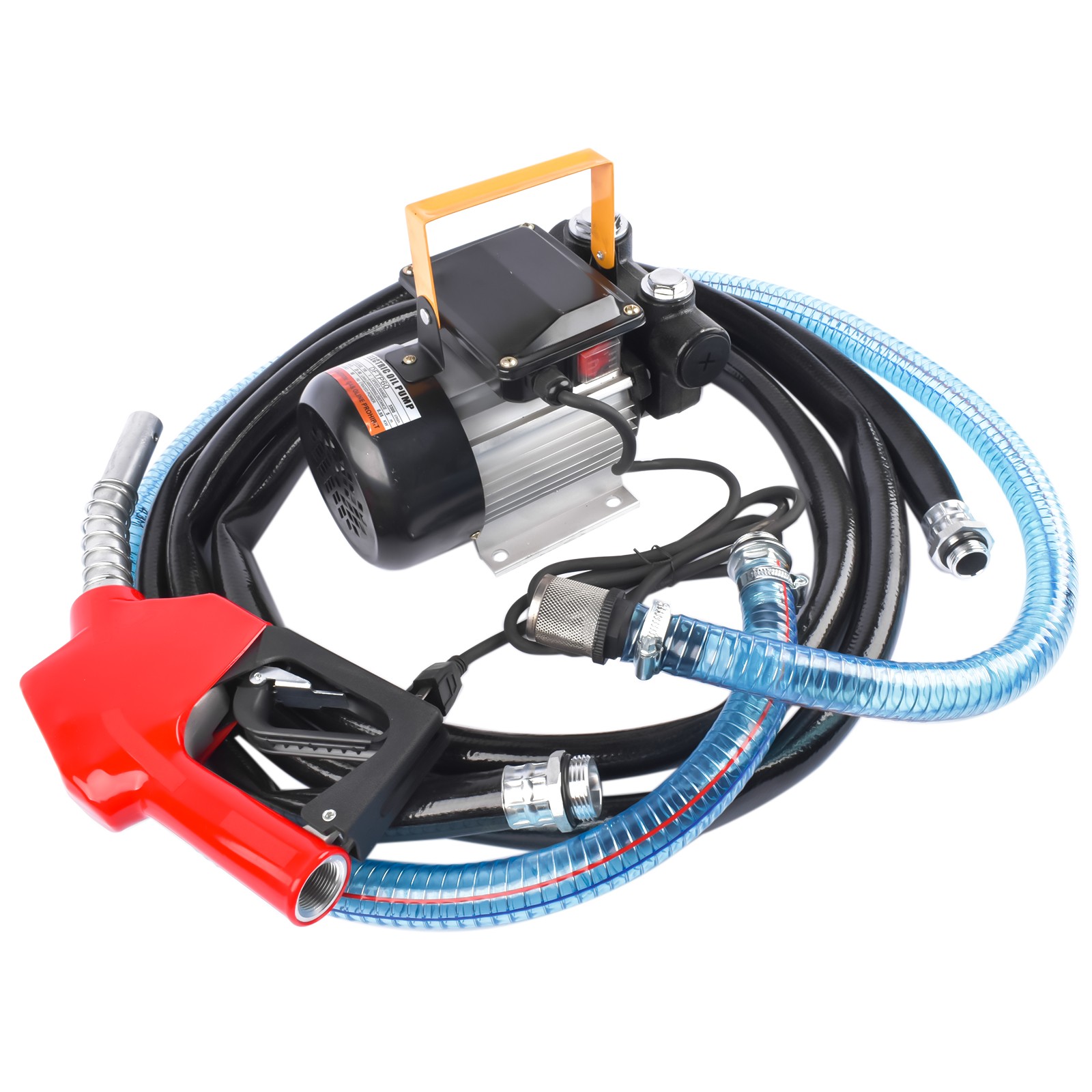 AC Fuel Transfer Pump Refueling Gun Kit 16GPM 110V 60Hz 550w Self-Priming 16ft