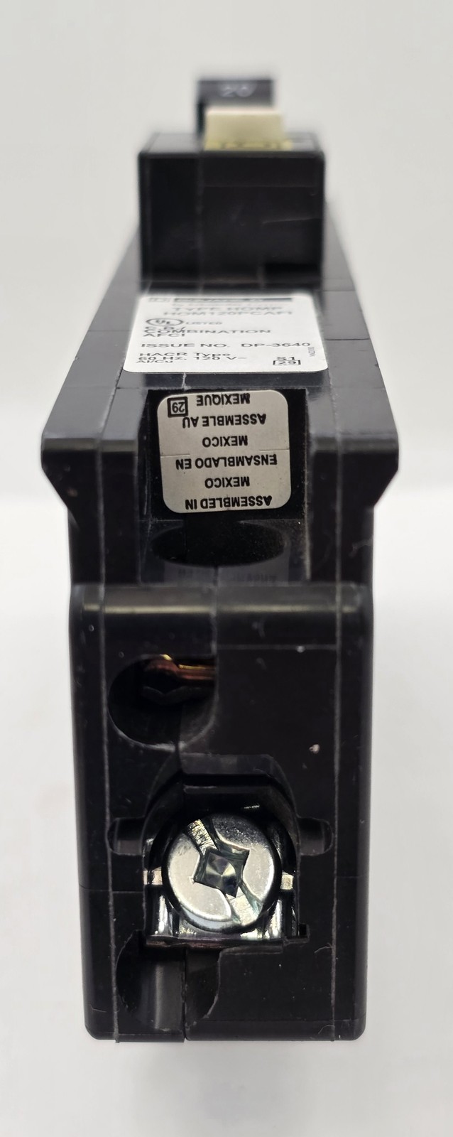 Square D HOM120PCAFI 1 Pole 20 Amp 120V Circuit Breaker HOM Plug In