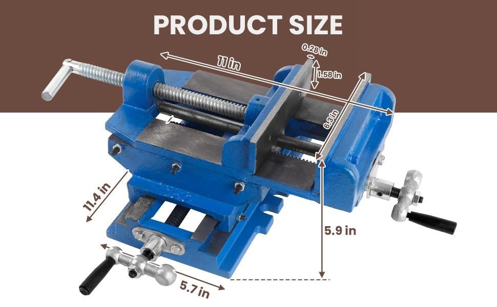 6″ 2-Way X-Y Bench Vise, Cross Slide Drill Press Vise for Milling & Woodworking