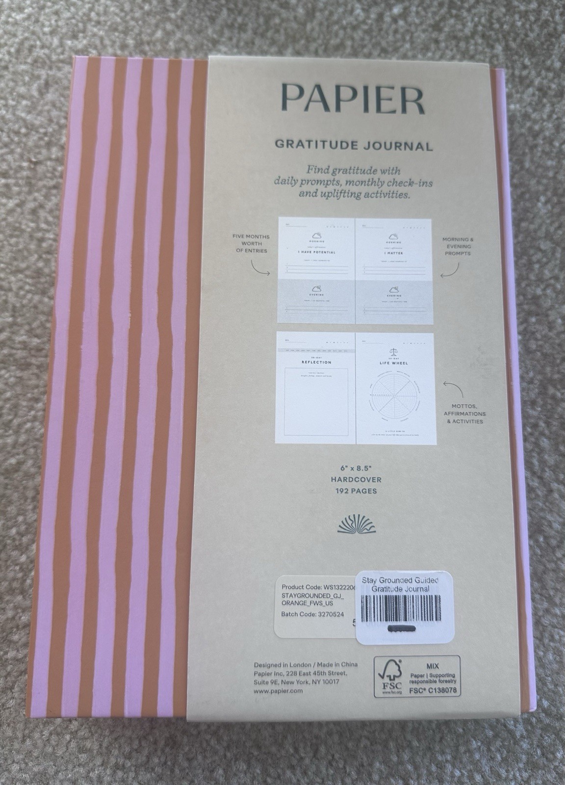 Papier Gratitude Journal, Stay Grounded