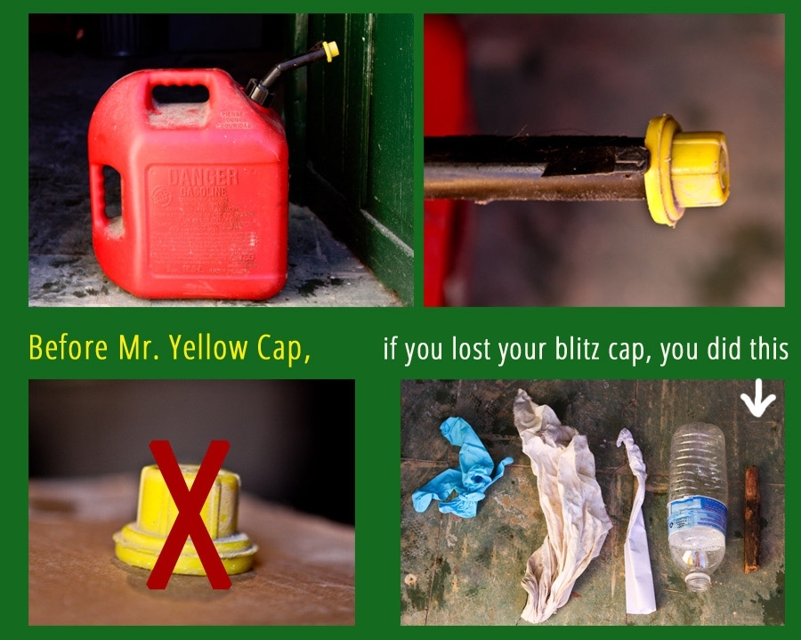 5X – Packs – 1 BLITZ Yellow Spout Cap & 1 Vent Cap, per Pack – 20 pcs total