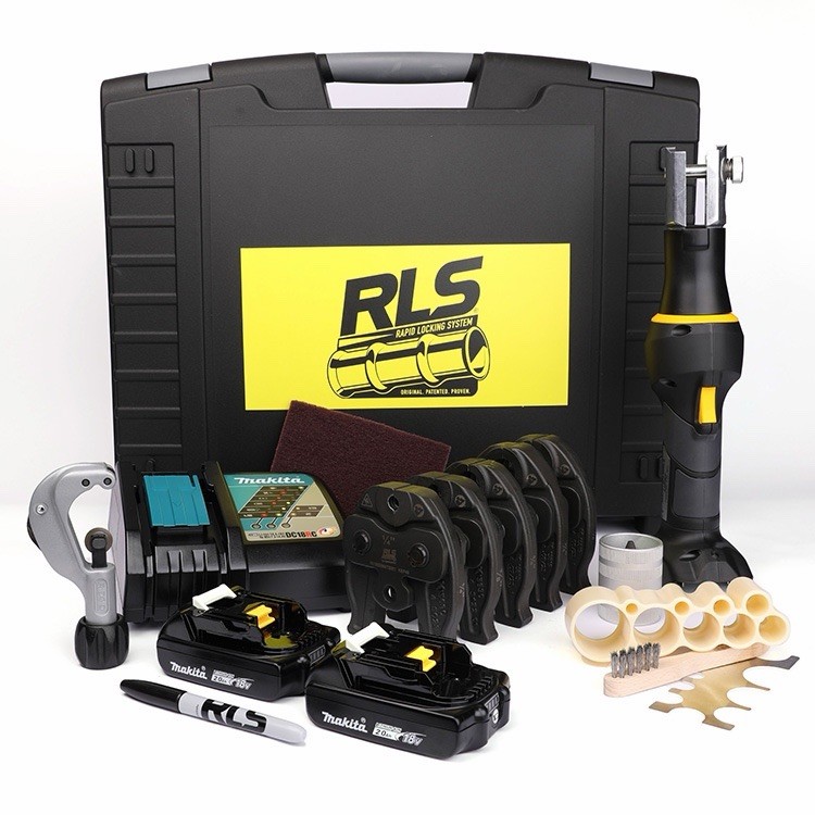 RLS KLAUKE 19TK5 399011190501 Copper Press Fit Crimping Tool Kit 19KN W/ 5 Jaws