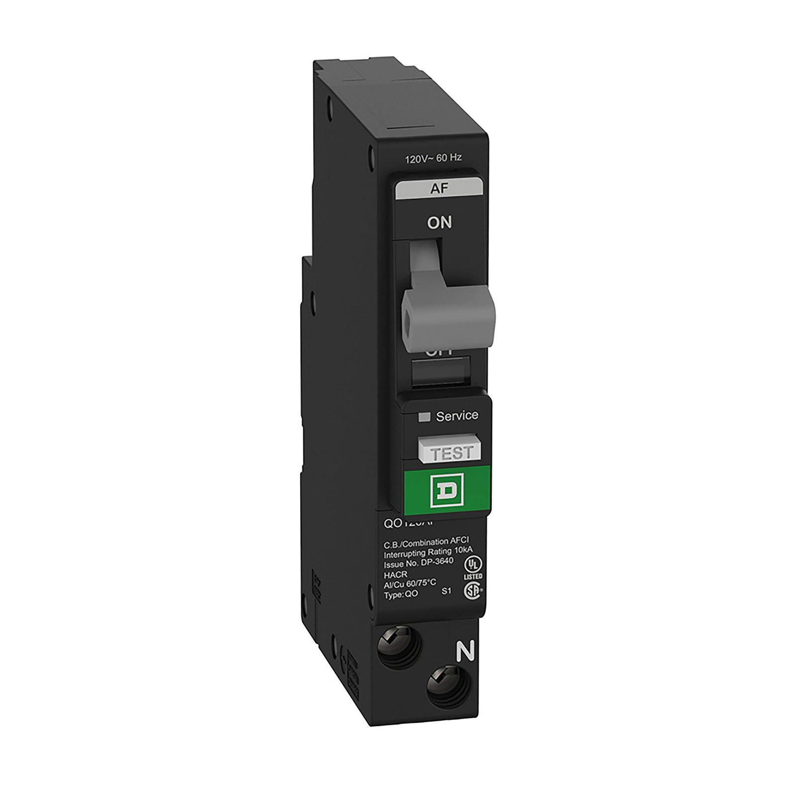 Square D QO115PAF (New Version of QO115PCAFI) 15-Amp Single-Pole Plug-On Neutral