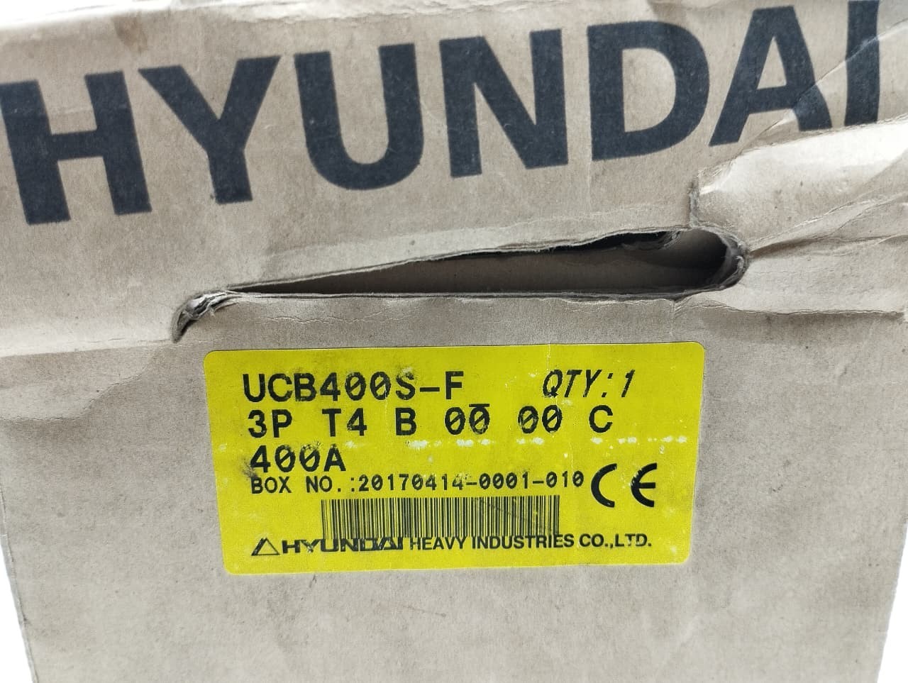 UCB 400S Hyundai Circuit Breaker 3P 400A 690V New 1PC