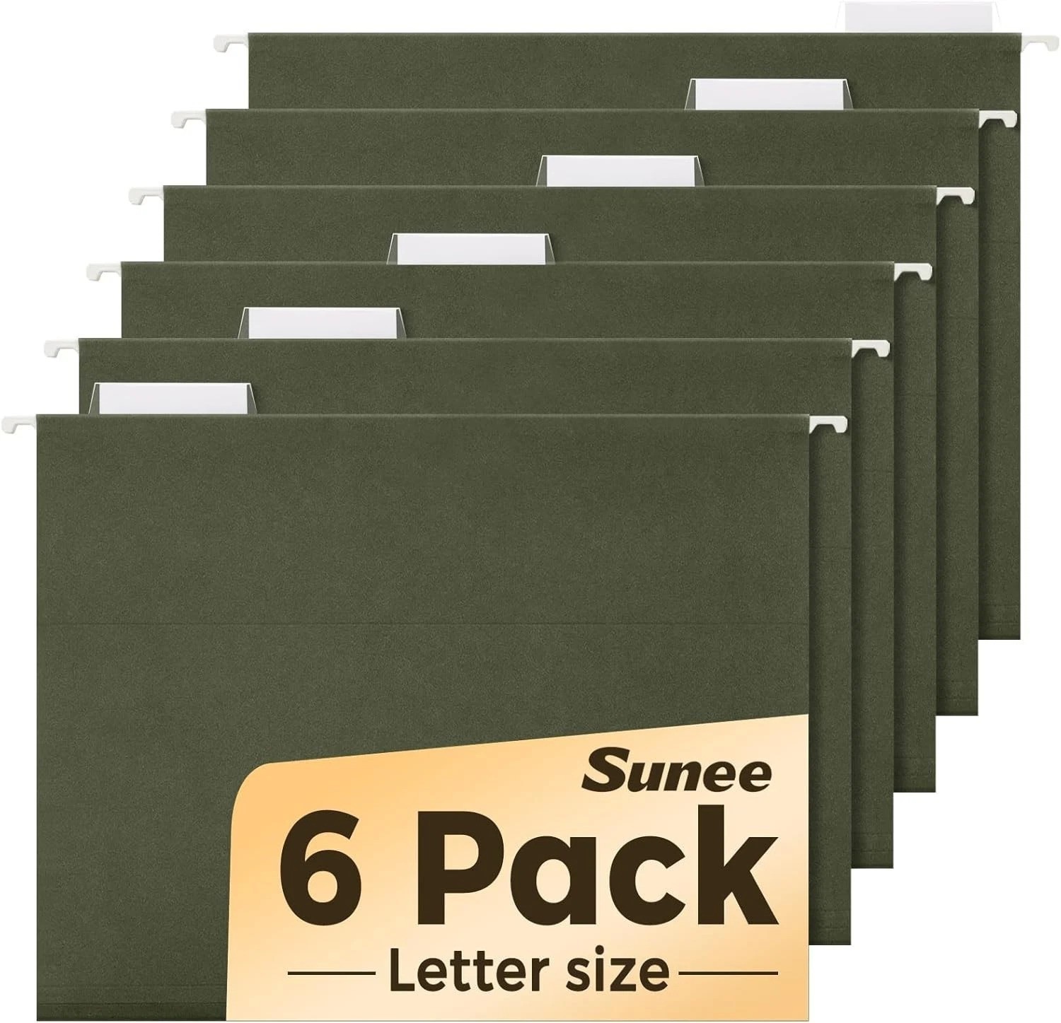 Organize with Style: 6 Green Hanging File Folders for Home & Office, Letter Size