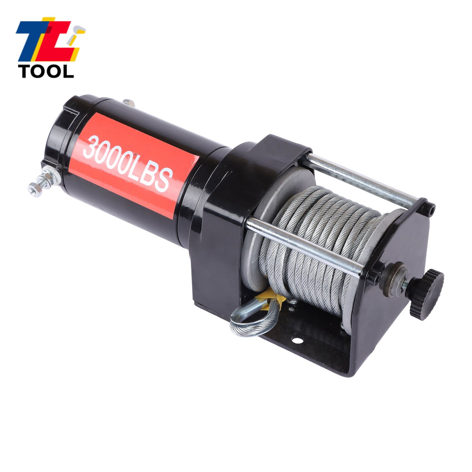 3000 LBS 32 FT Steel Cable Winch 153:1 Gear Ratio 12VDC/1.3HP Electric Winch