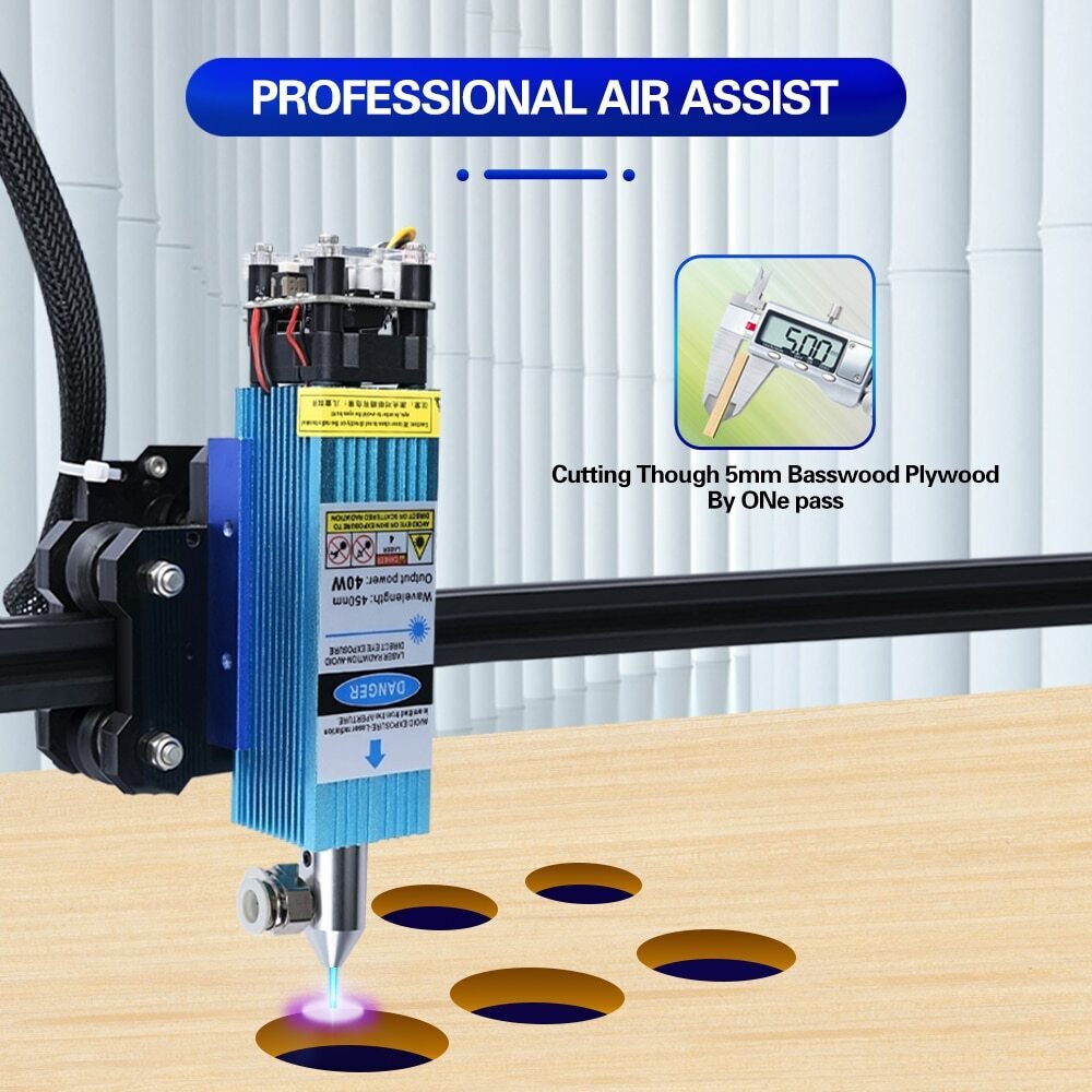 40W Fixed Focus Laser Module 450nm For CNC 3018pro Engraving Cutting Machine