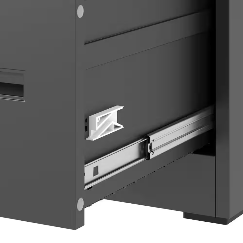 17.72 In. W 4 Drawer Steel File Cabinet with Lock, Black Filing Cabinets, Modern
