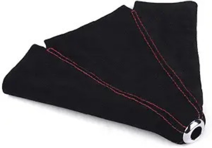 Suede Leather Shift Boot with Red Stitch Manual or Auto Gear Shifter Cover Red