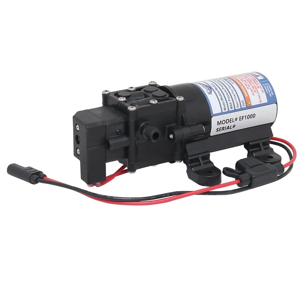 Everflo EF1000-BOX 12V Diaphragm Pump with 3/8″ Hose 1.0 GPM, Npt Port