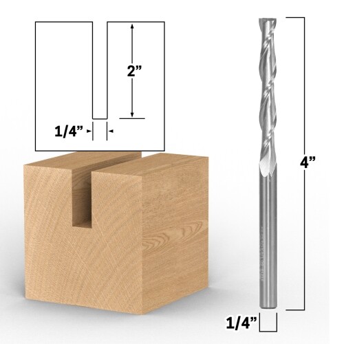 1/4″ Dia. 2 Flute Upcut Spiral CNC Router Bit – 1/4″ Shank – Yonico 31218-SC