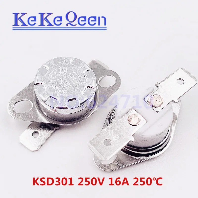 KSD301 Thermostat Temperature Switch 250V 16A Normally Closed Thermal Control