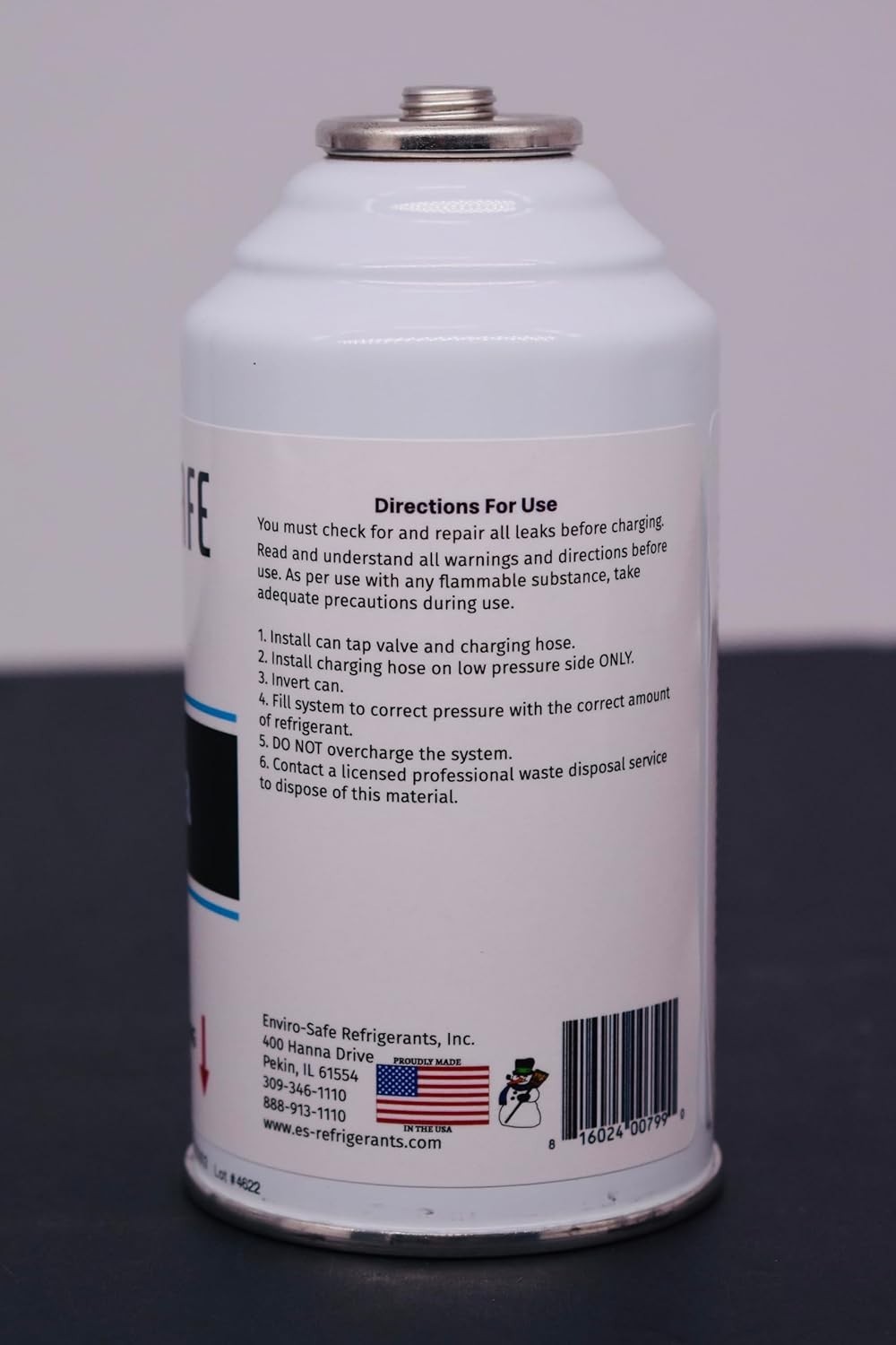 ENVIRO-SAFE 12 Cans- R600a Refrigerant – 6oz Inverted Piercing Style Top
