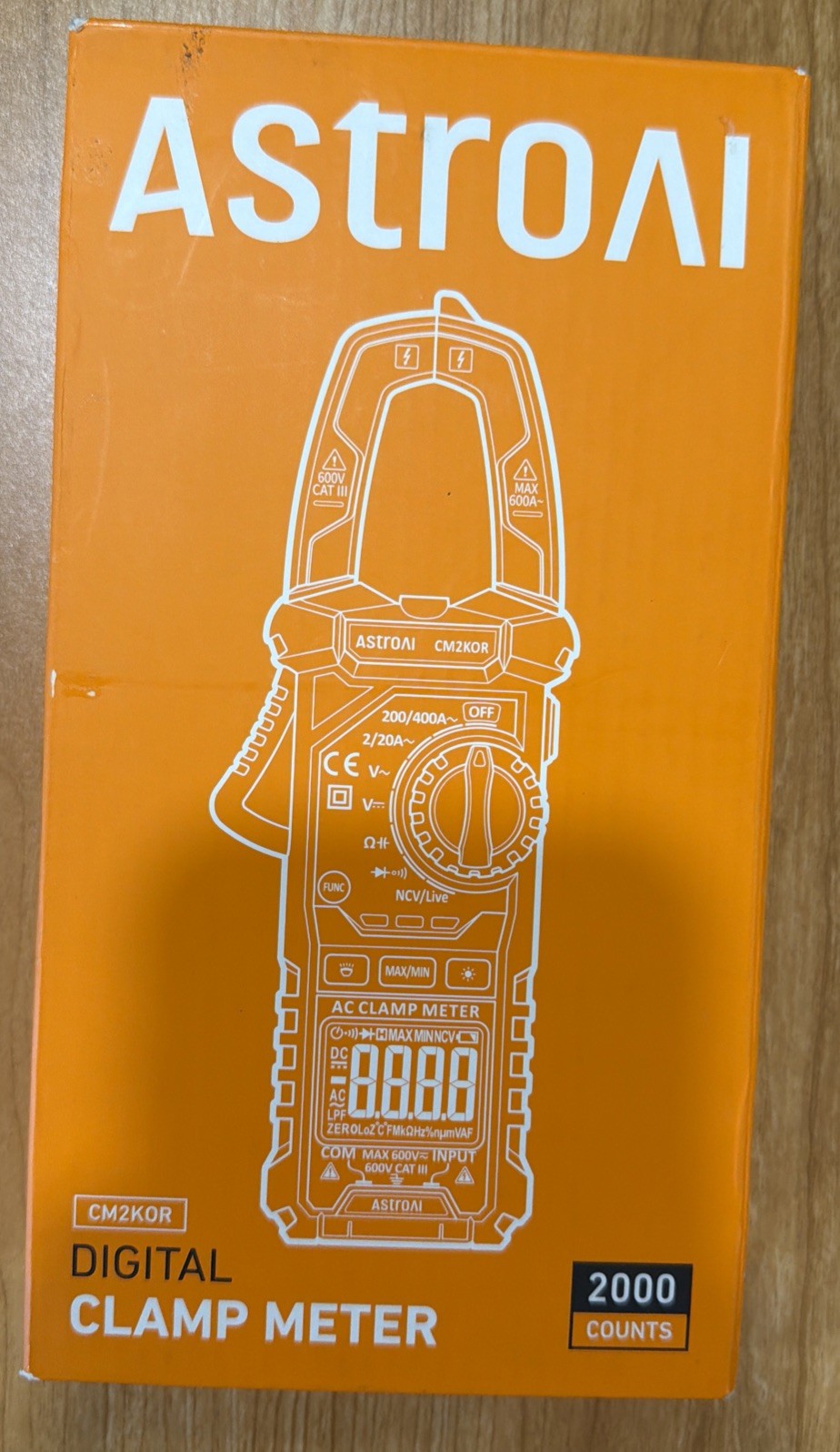 AstroAI Digital Clamp Meter 2000 Counts Auto-Ranging AC Current ** NEW SEALED **