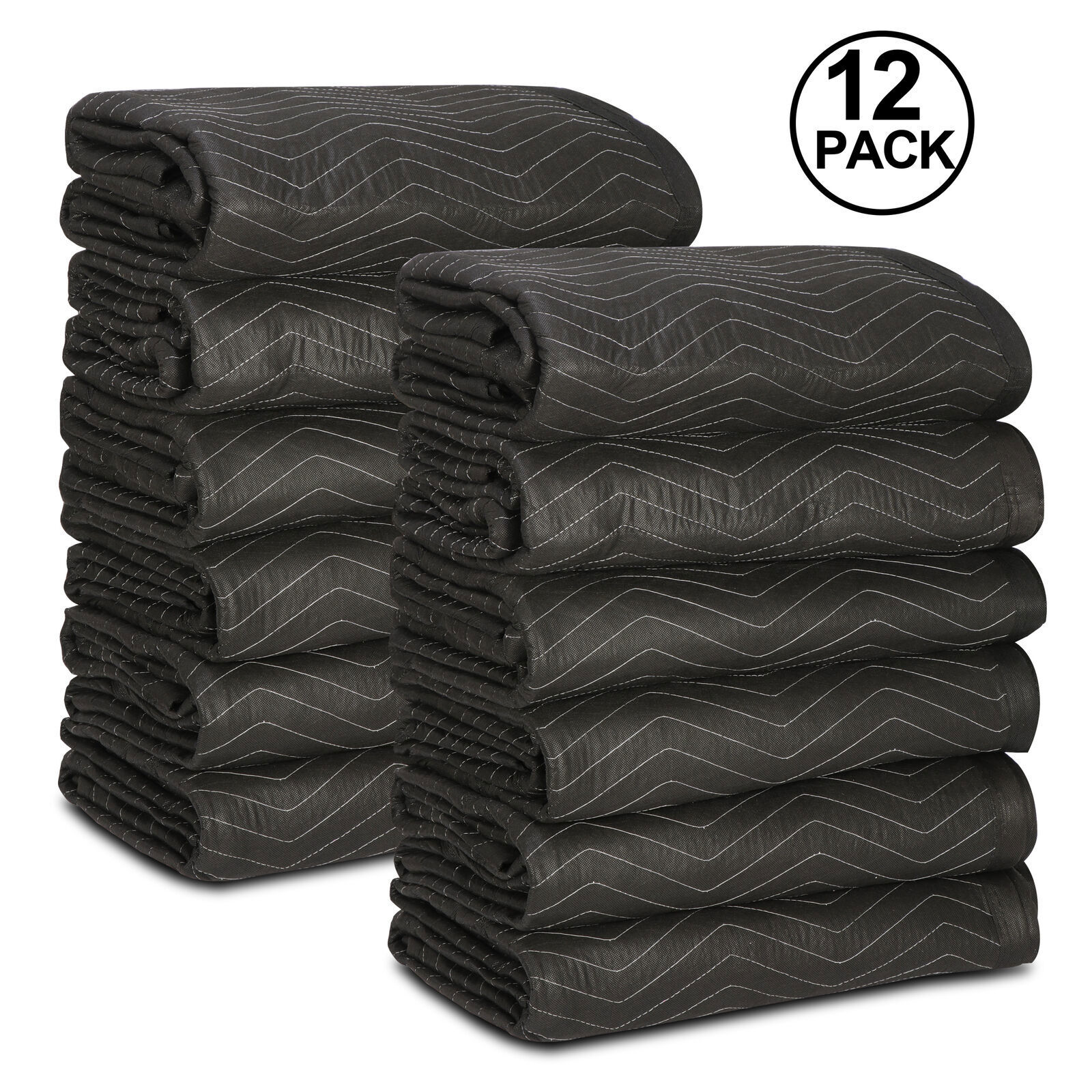 12 Packing Heavy Duty Moving Blankets 80″ x72″(65lb/dz) Furniture Shipping Pads