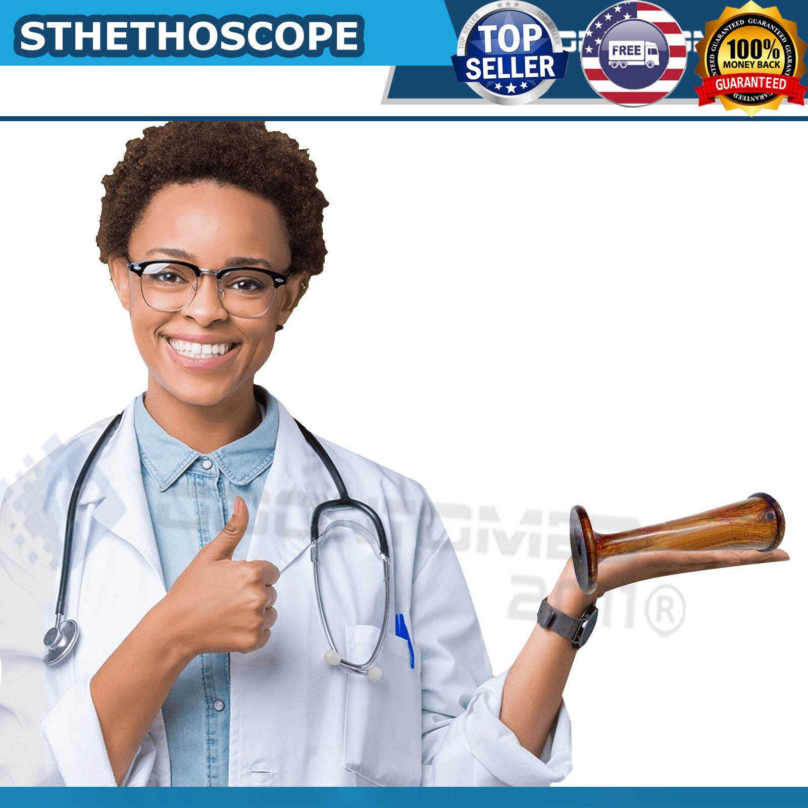 2 Pinard Stethoscope Horn Foetal Fetoscope Wood Medical Diagnostic Examination