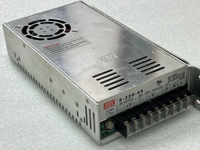 Meanwell S-320-48 Input: 120/240VAC Output: 48VDC 6.5A Power Supply Unit Used