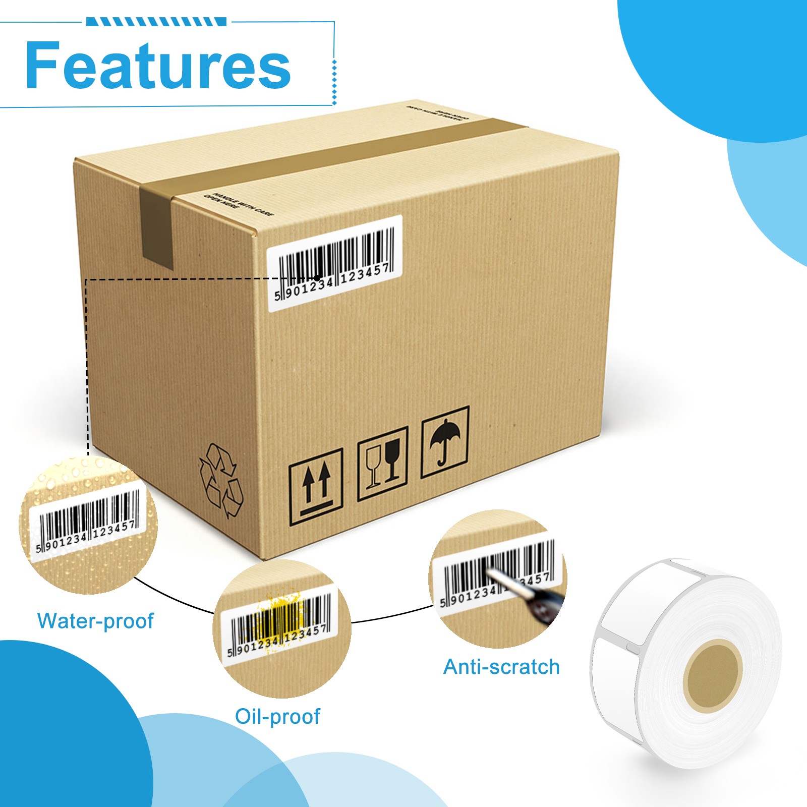 Book Spine Labels 1″ x 1-1/2″ for Dymo LabelWriter 30347 25mm x 38mm Tapes