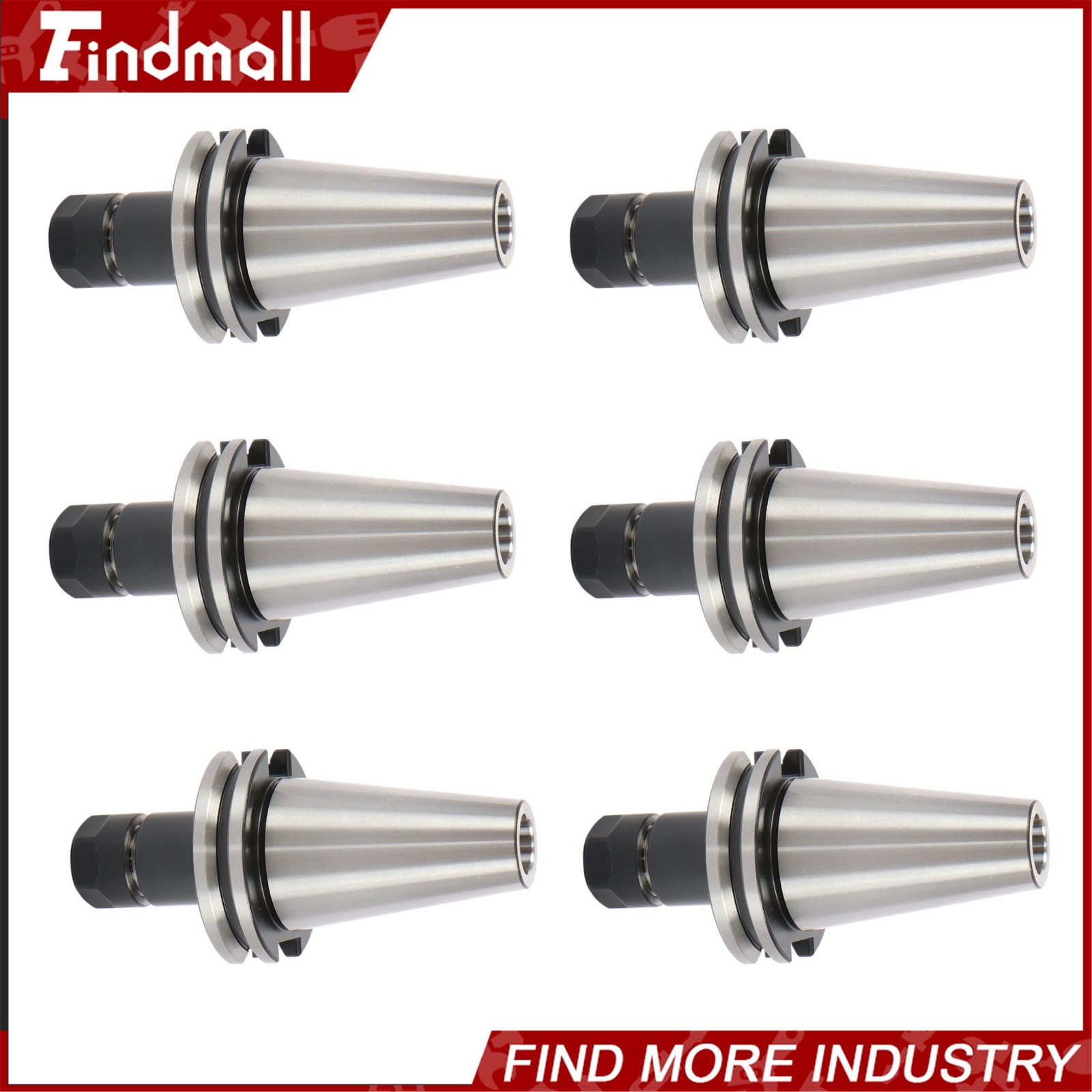 Findmall 6 Pcs CAT40 ER16 Collet Chuck Set 2.76″ G2.5 25000 RPM
