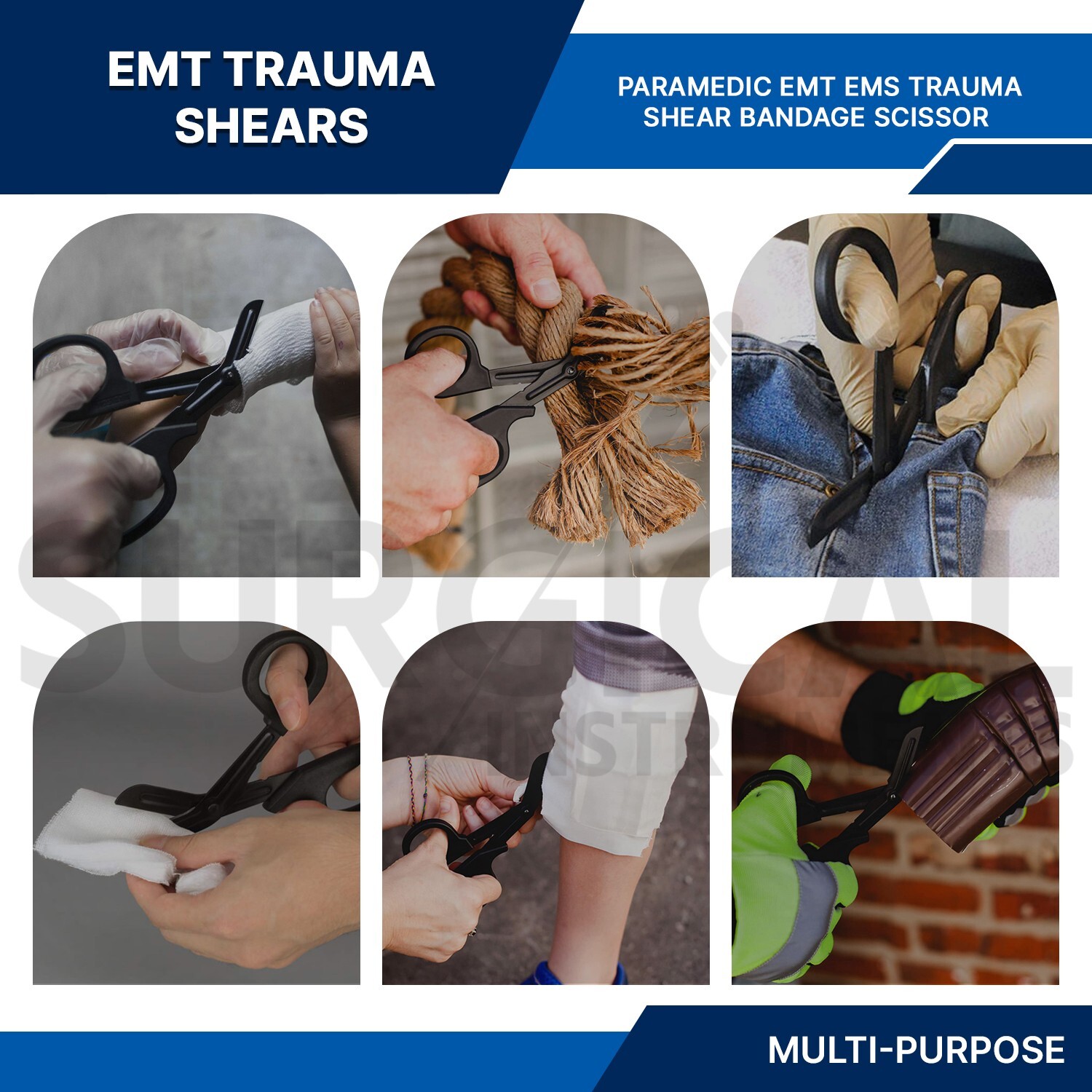 50 Shears EMT Scissors Bandage Paramedic EMS Supplies 7.25″ 10 Different Colors