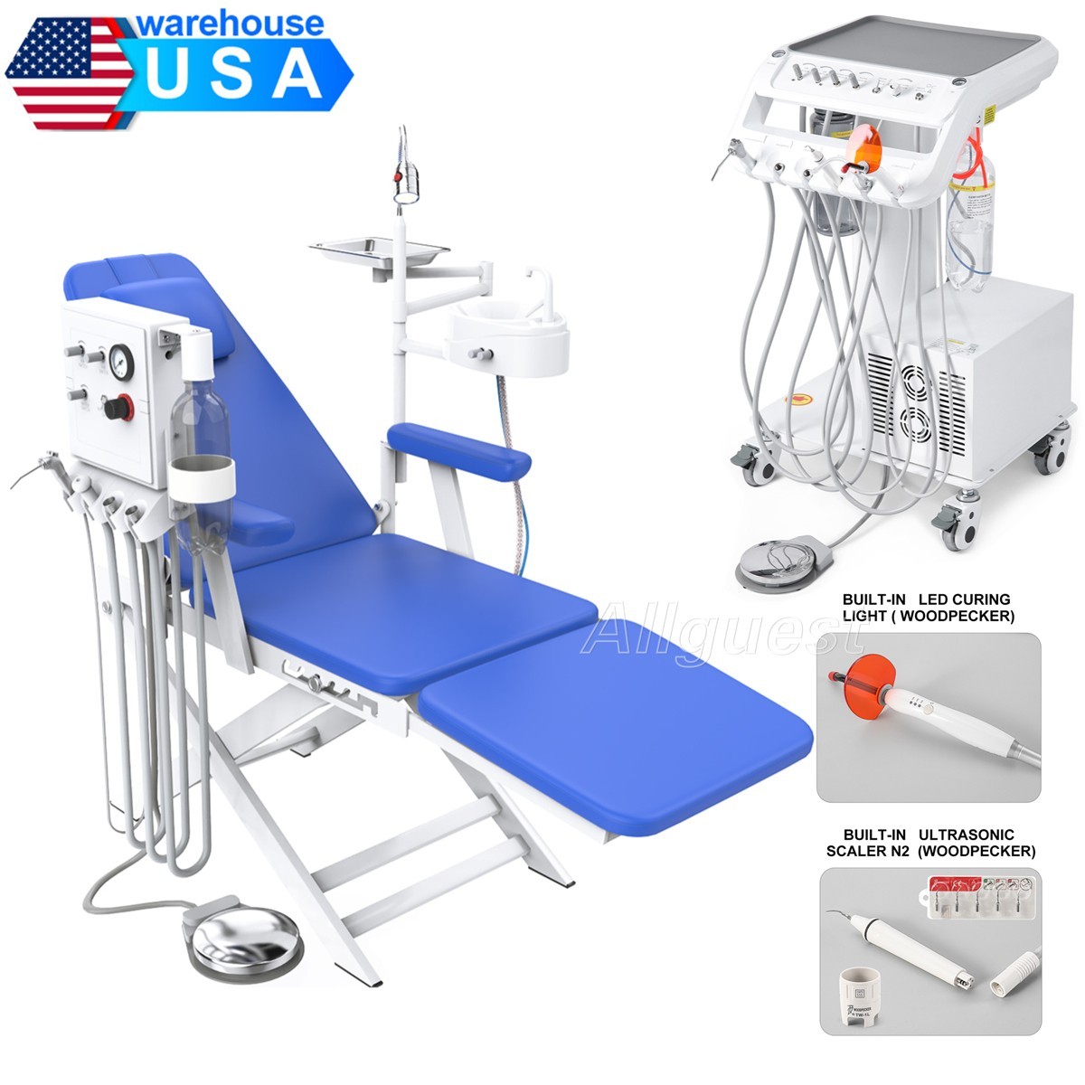 Portable Dental Delivery Unit Air Compressor Suction Scaler/Chair Turbine Unit