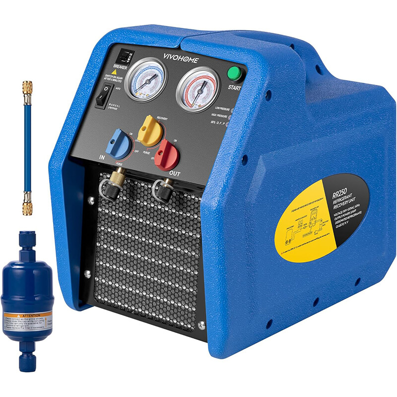 Portable Refrigerant Recovery Machine R1234yf R32 3/4HP AC HVAC Recycling Tool