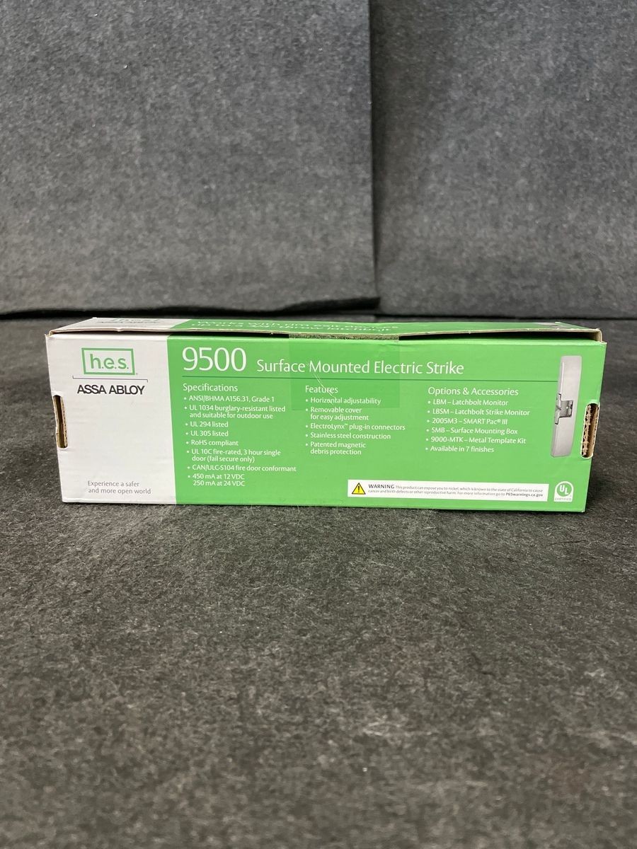 HES ASSA ABLOY 9500-630 Surface Mounted Electric Strike 3/4″ Rim Exits