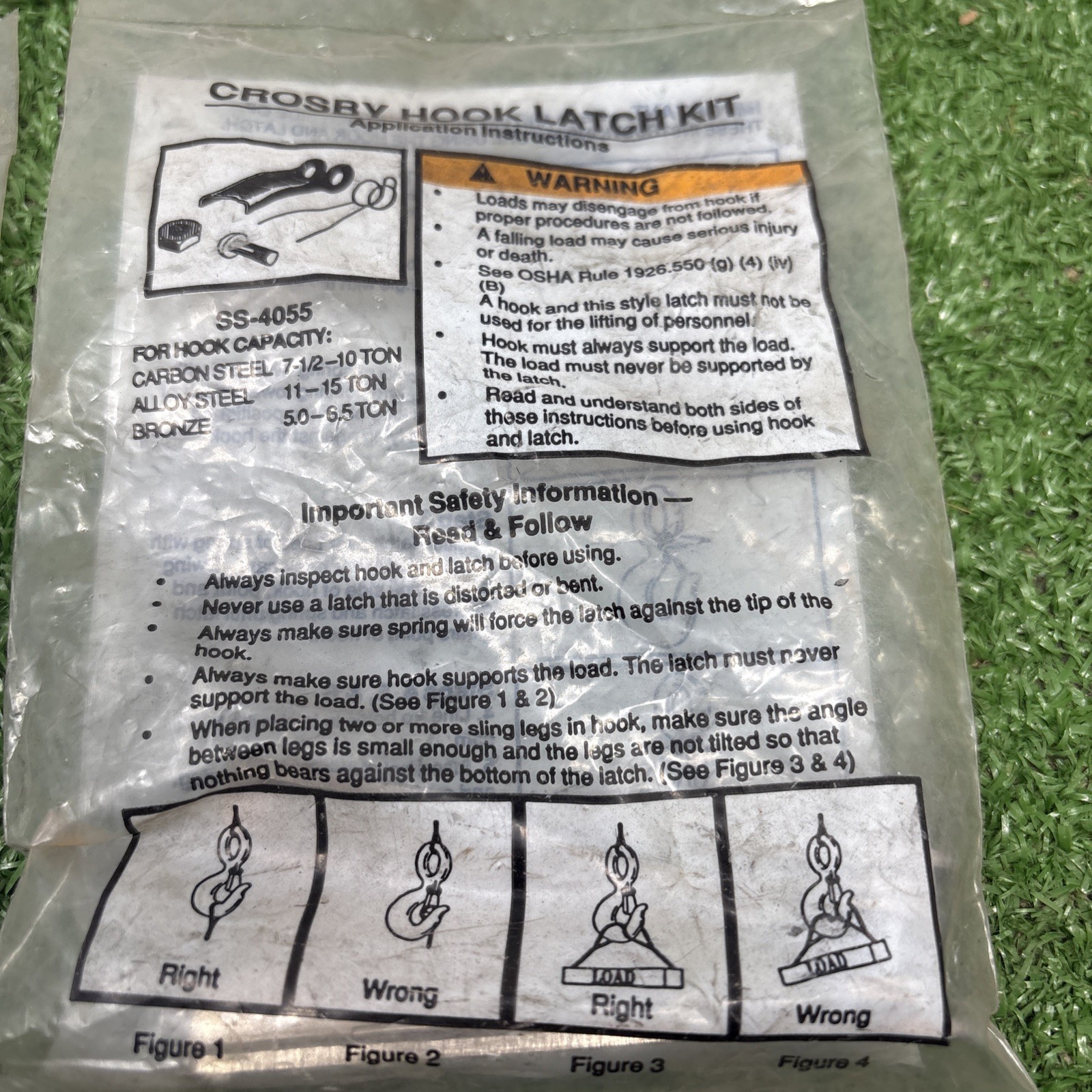 Crosby SS-4055 Hook Latch Kit Please Read Weight Capacity In Photos Plus Extras