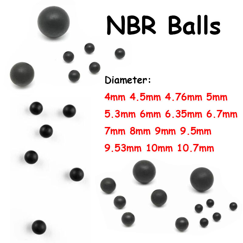 Φ4mm~12.7mm Black Nitrile Rubber Solid Ball Soft NBR Oil Resistant Fuel Petrol