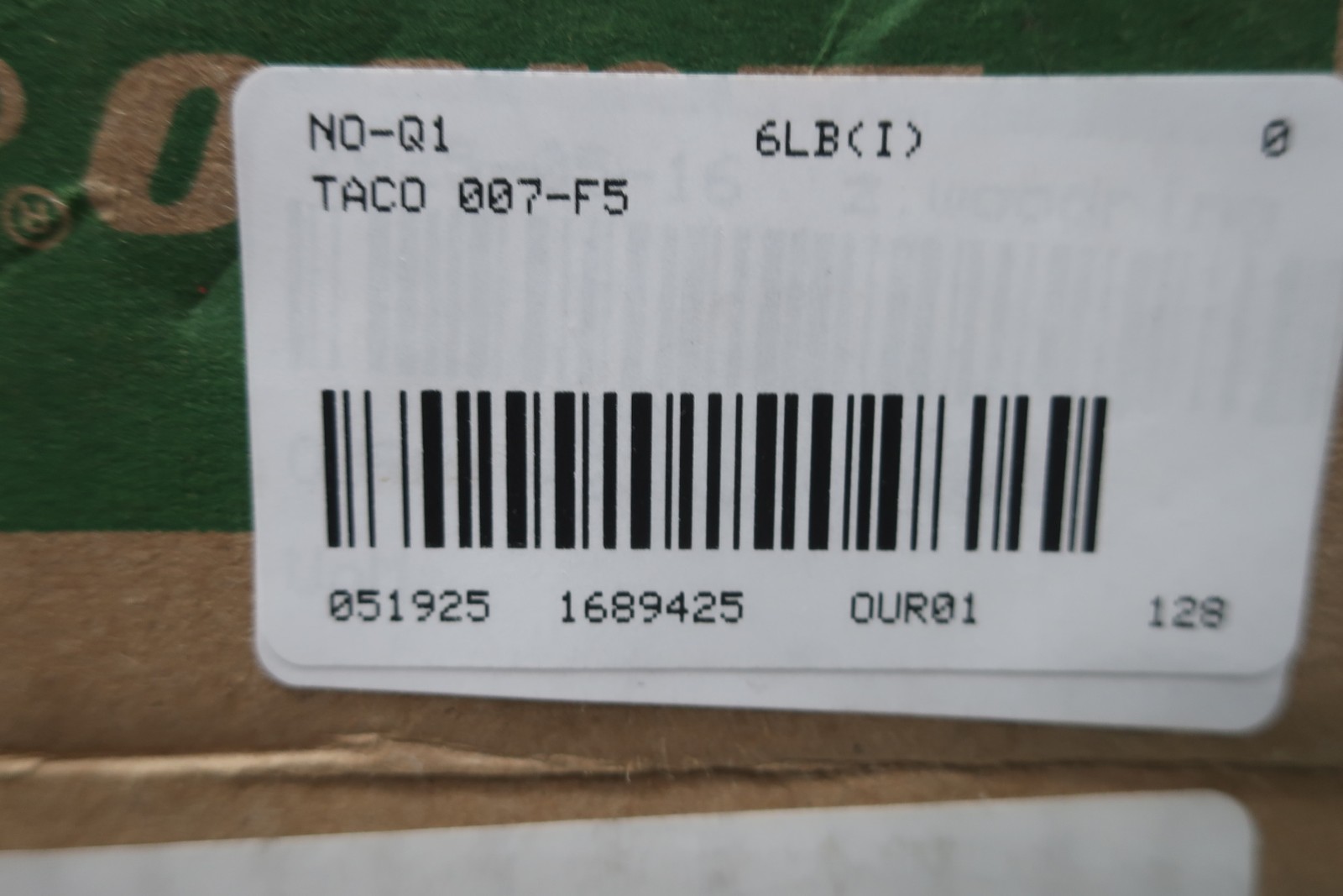 Taco 007-F5 Circulator Pump 115v-ac 1/25hp 1in