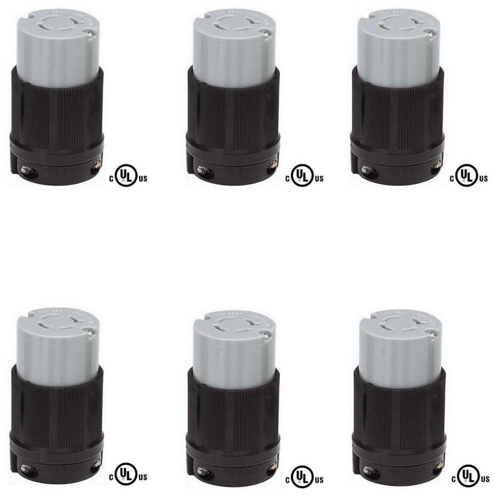 OCSParts L15-20R Locking Connector, 20A 250V, 3A, NEMA L15-20R (Pack of 6)