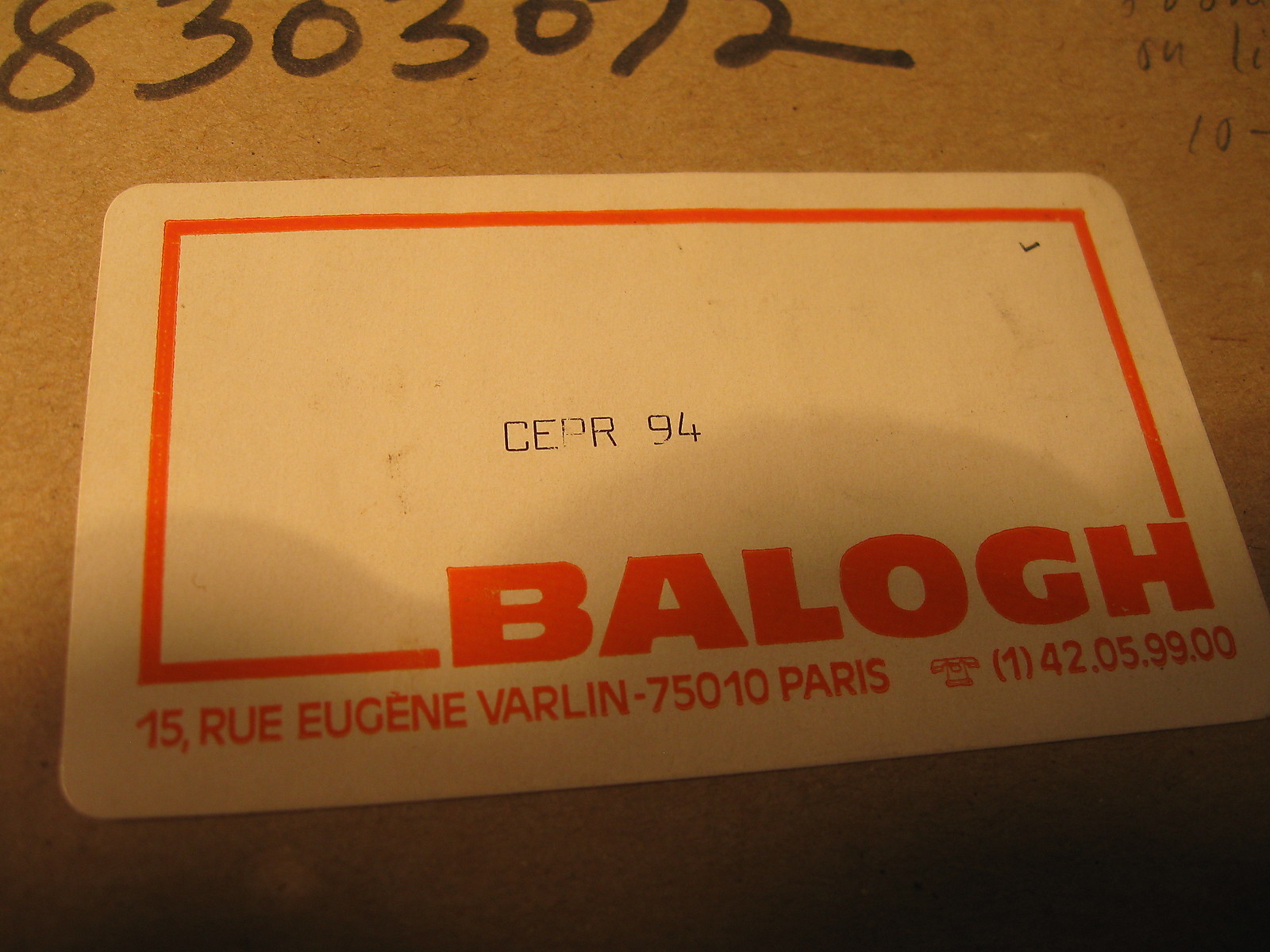 Balogh CEPR 94 OMB Tag Reader Control Board New Old Stock