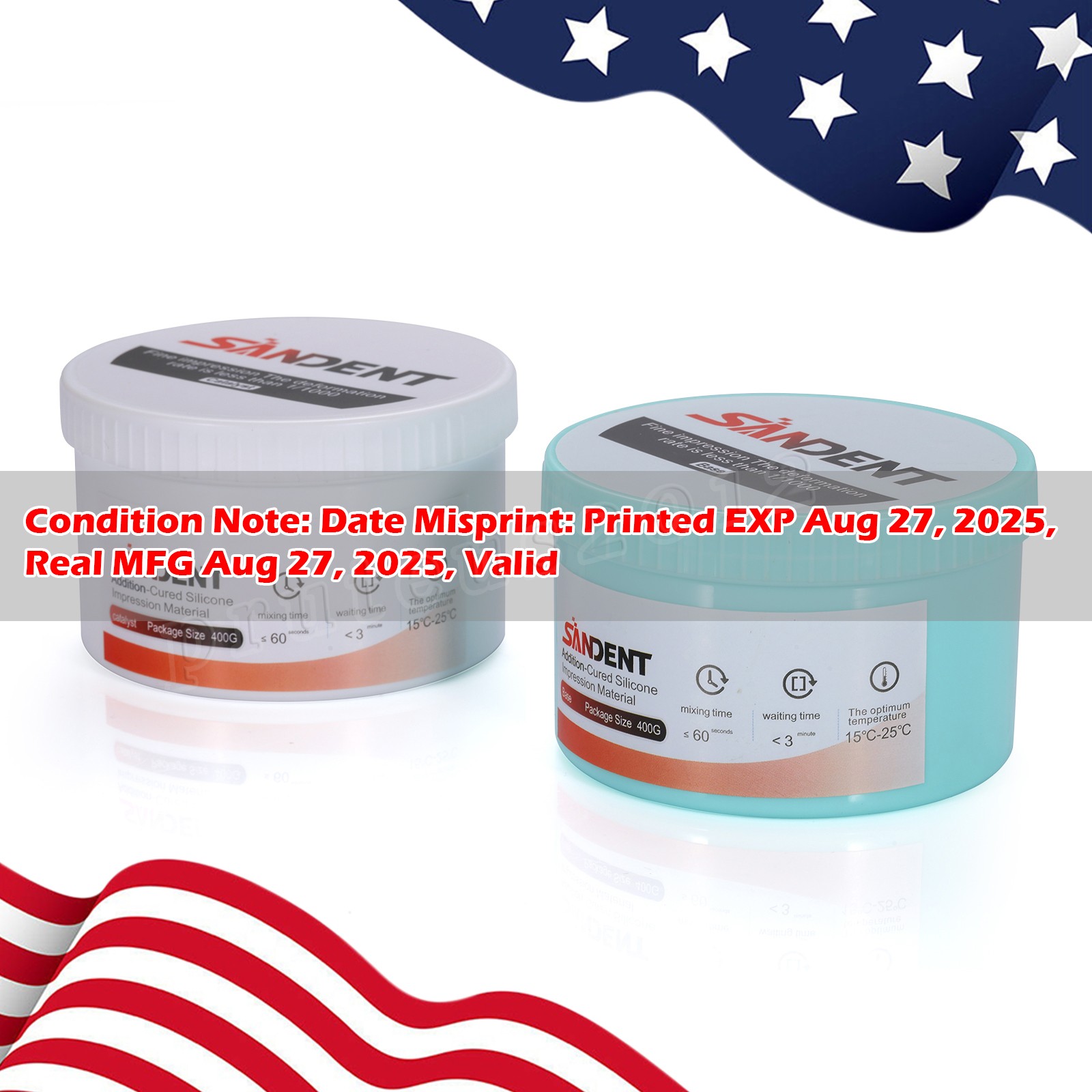 Dental Putty PVS VPS Impression Material Base Normal Set 2 x 400g