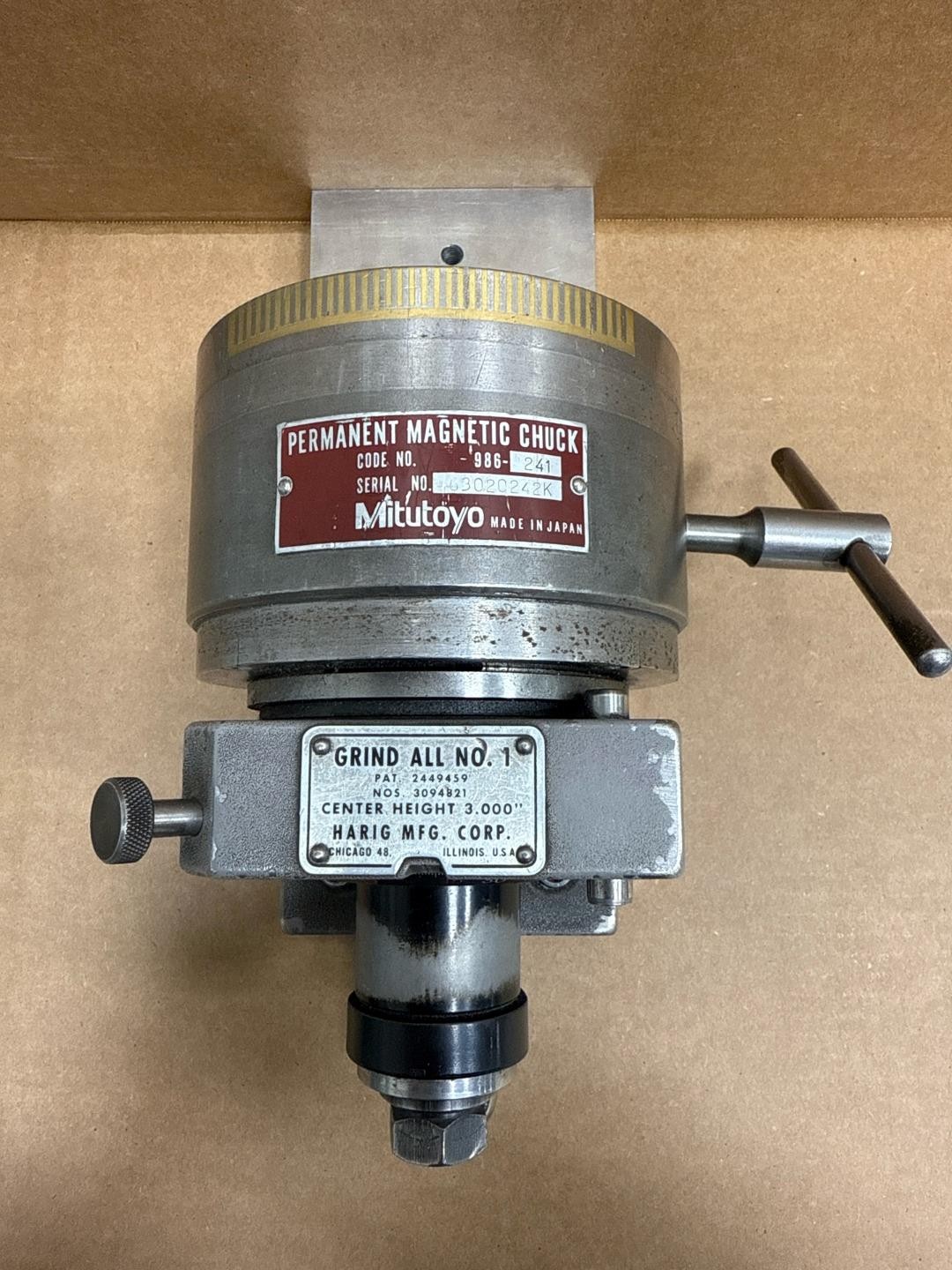 HARIG Grind-All No.1 w/Mitutoyo 5″ Permanent Magnetic Chuck & Base 3.000″