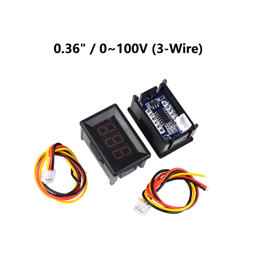 0.36″ 0.56» 2/3Wire DC 0-120V Voltmeter LED Panel 3-Digit Display Voltage Meter
