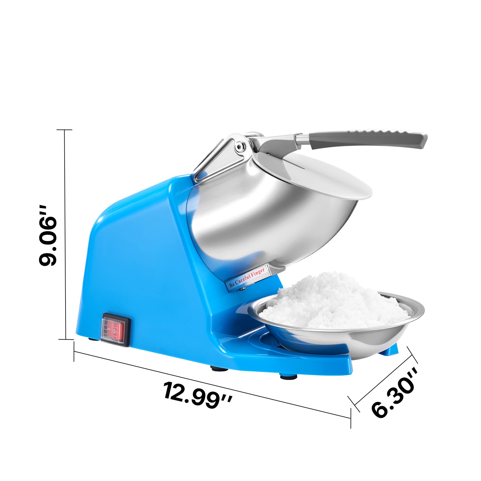Uimoso Electric Ice Crusher 286LBS/H Shaved Ice Machine for Commercial Use, Blue