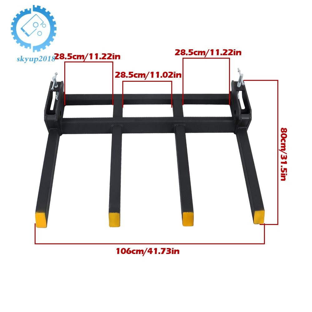 42″ Clamp On Heavy Debris Fork 2500 Lbs Universal For Tractor Skid Steer Buckets