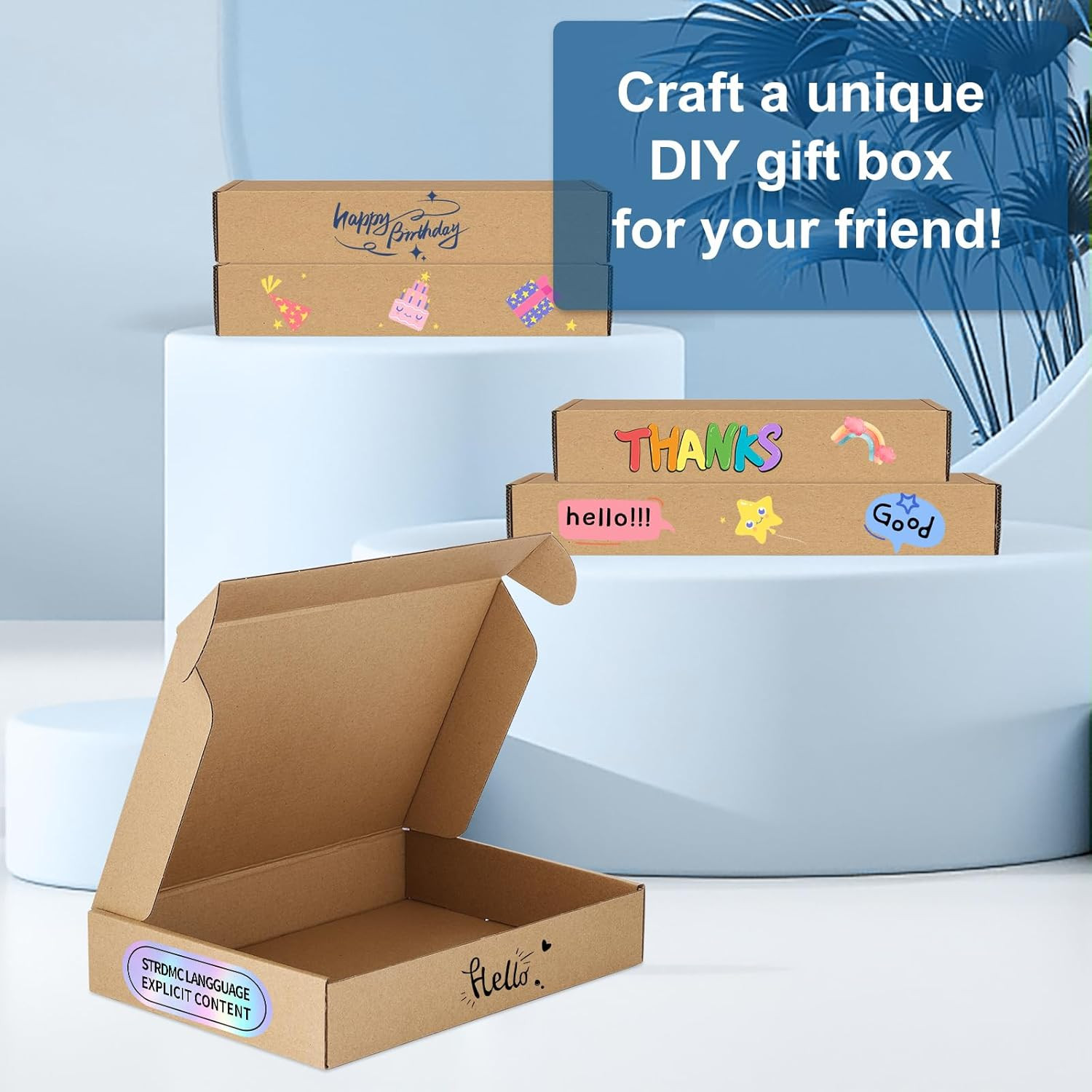 12Pack 4X4X2 Small Shipping Boxes – Brown Corrugated Cardboard Mailer