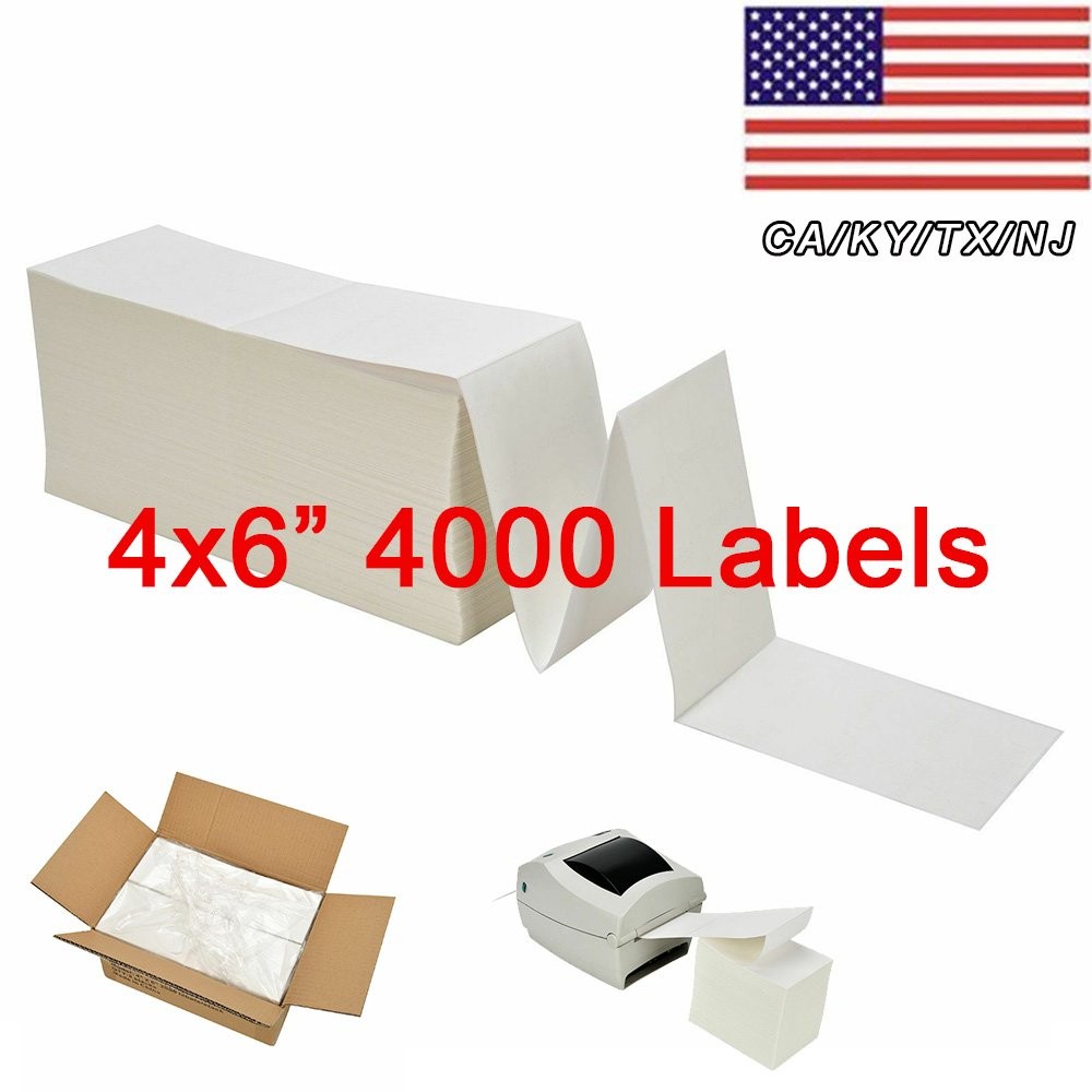 Fanfold 4×6″ Direct Thermal Shipping Labels 4000 Labels For Rollo Zebra Printer