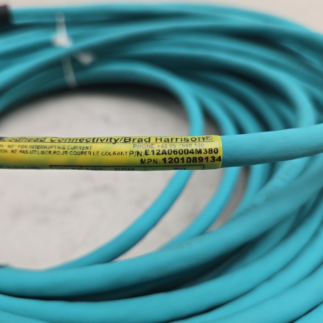 Woodhead 1201089134 M12 Ethernet Cable Assembly 48V 0.5A 38M E12A06004M380 New