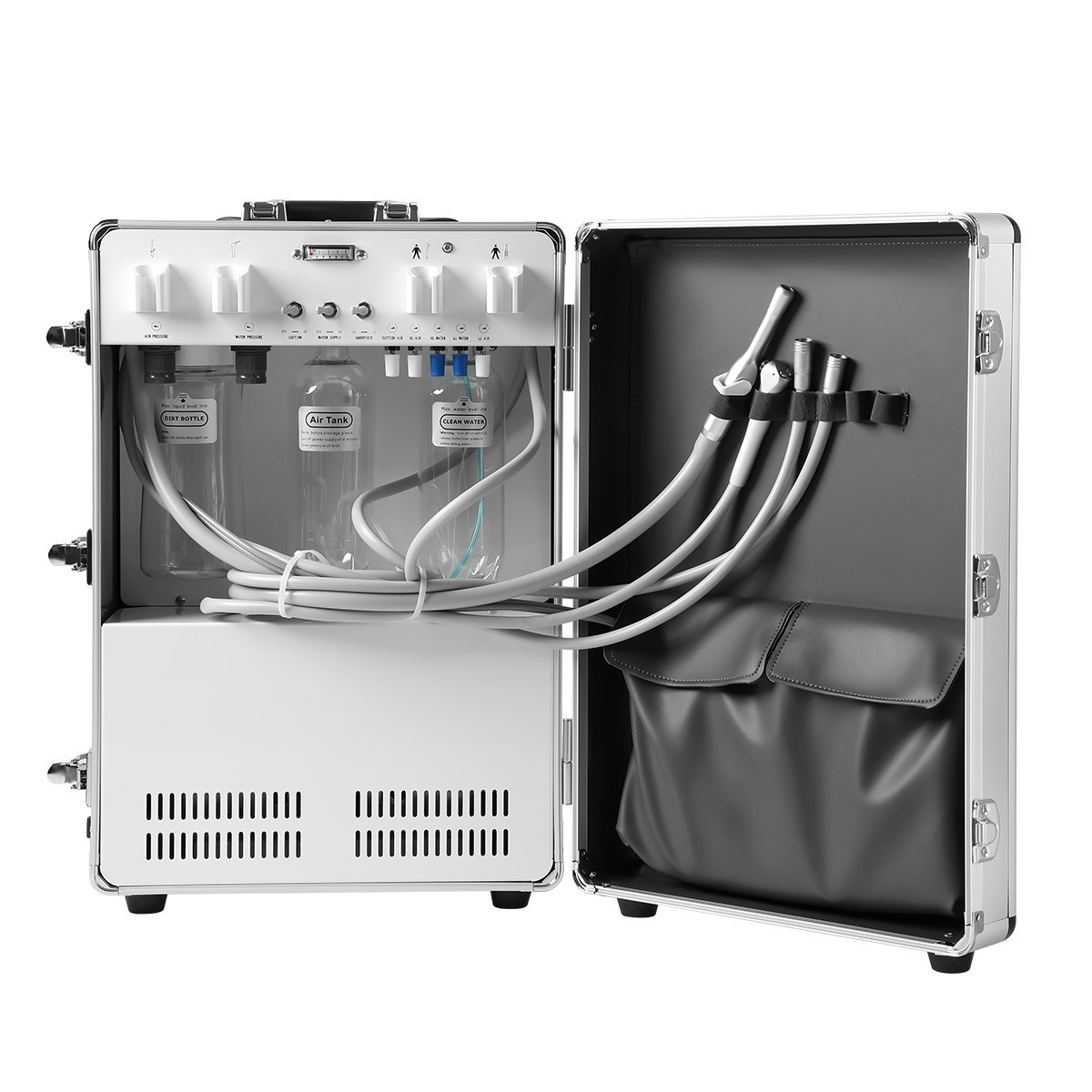Portable Dental Mobile Delivery Unit System Air Compressor Strong Suction 4Hole