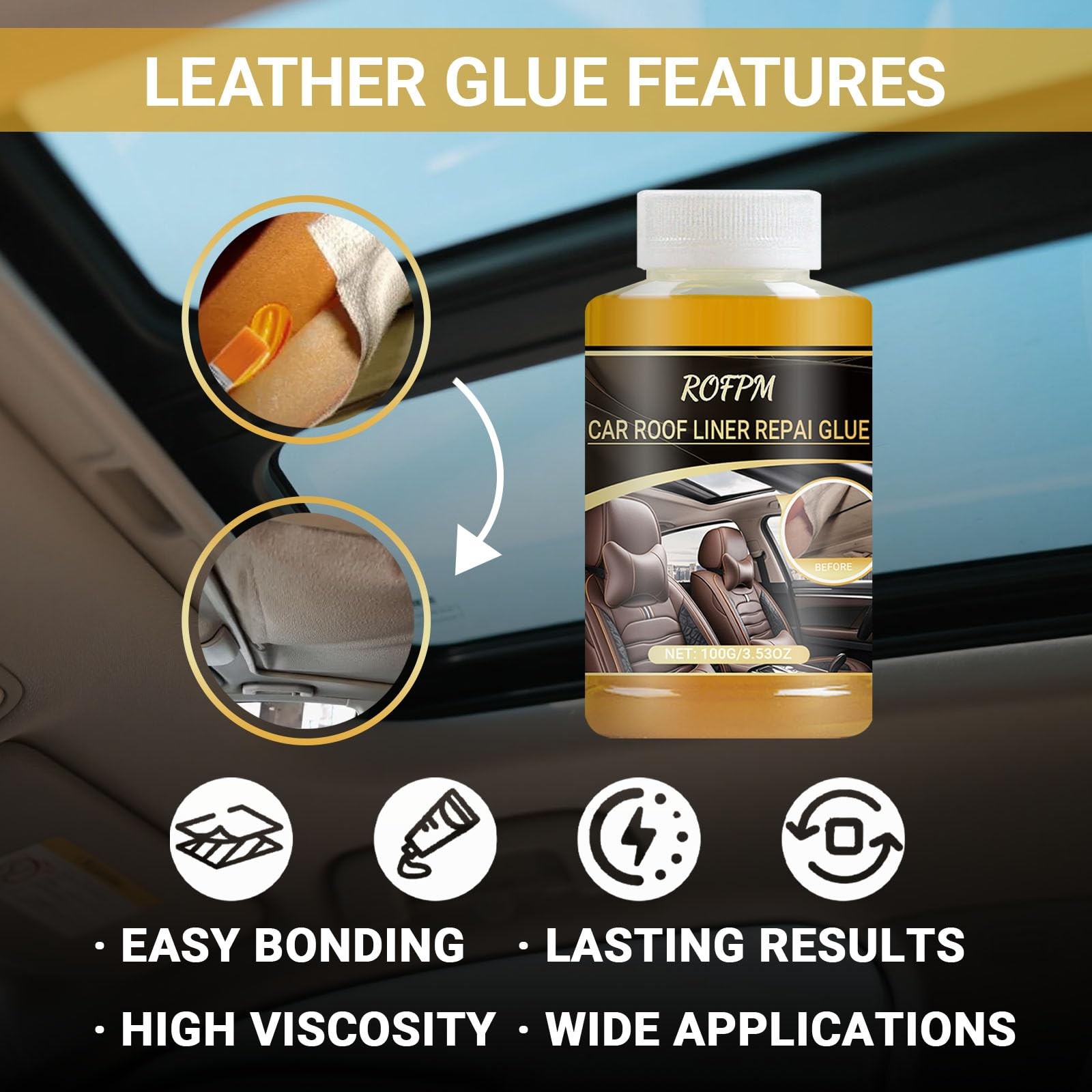 100ml Car Headliner Adhesive, Auto Headliner Glue, Car Roof Fabric Adhesive, …