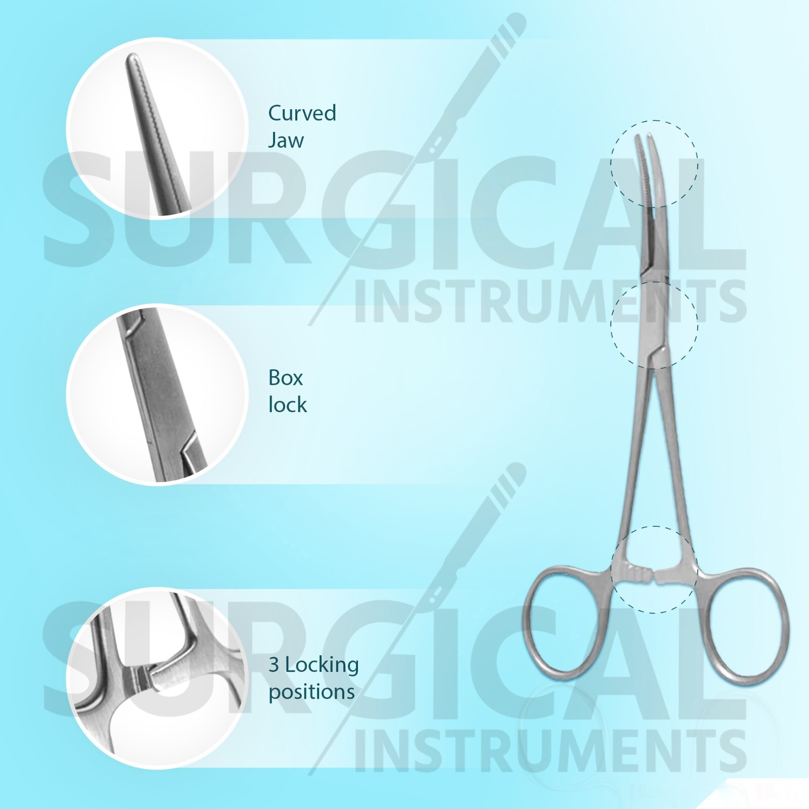 100 Kelly Hemostat Forceps Curved Surgical & Veterinary Economy 6.25» German GR