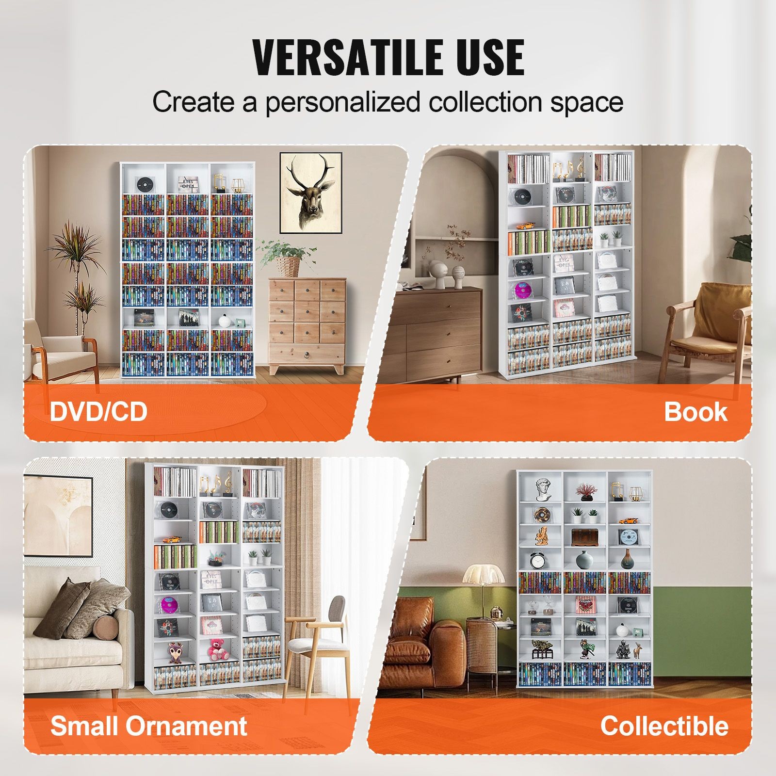Media Storage Cabinet, 9 – layer DVD Shelf Holds up to 756 CDs, Adjustable CD
